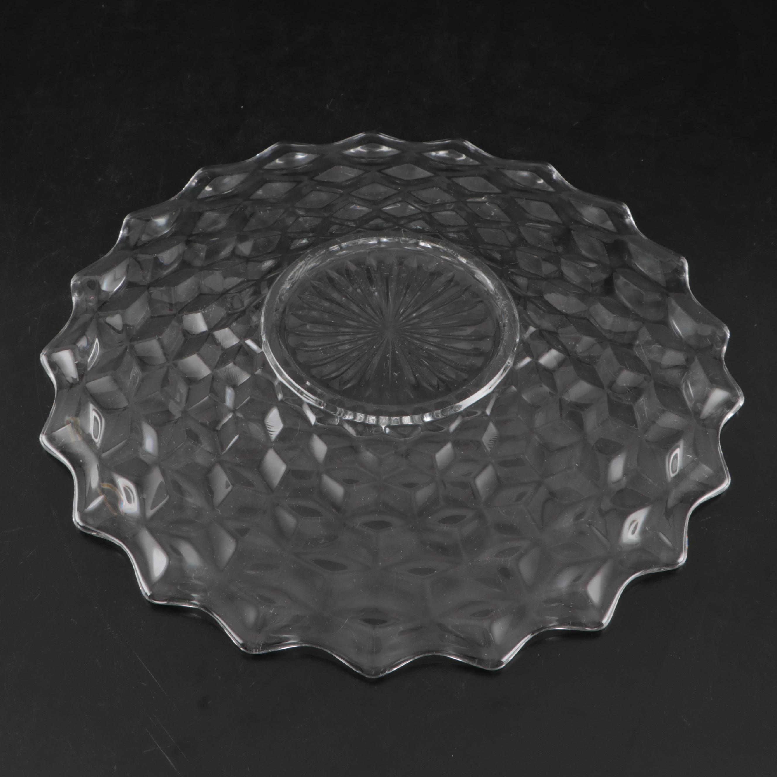Fostoria "American Clear" Pressed Glass Torte Plate, Cloche and Other Glassware