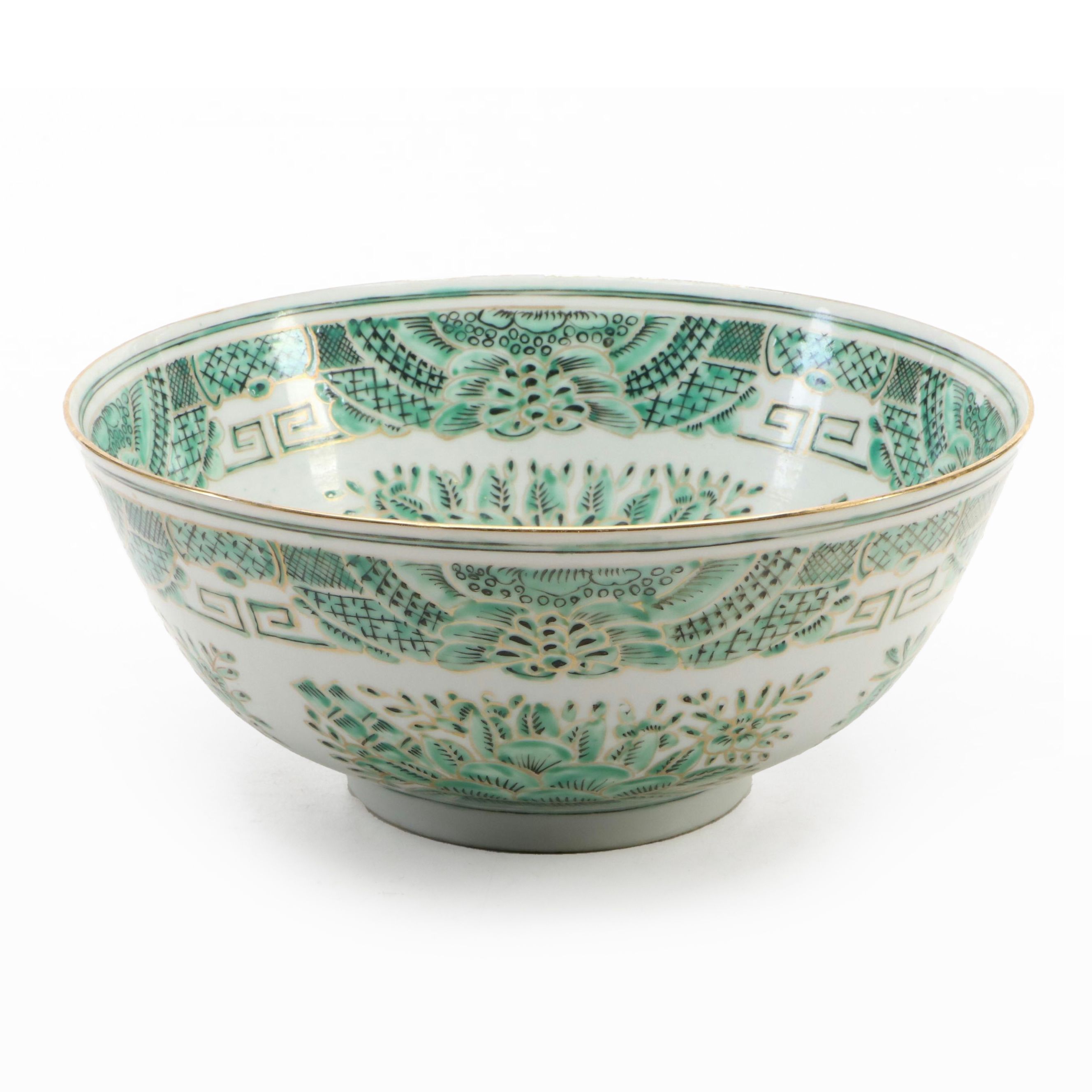 Chinese Famille Verte Porcelain Bowl, Mid-20th Century
