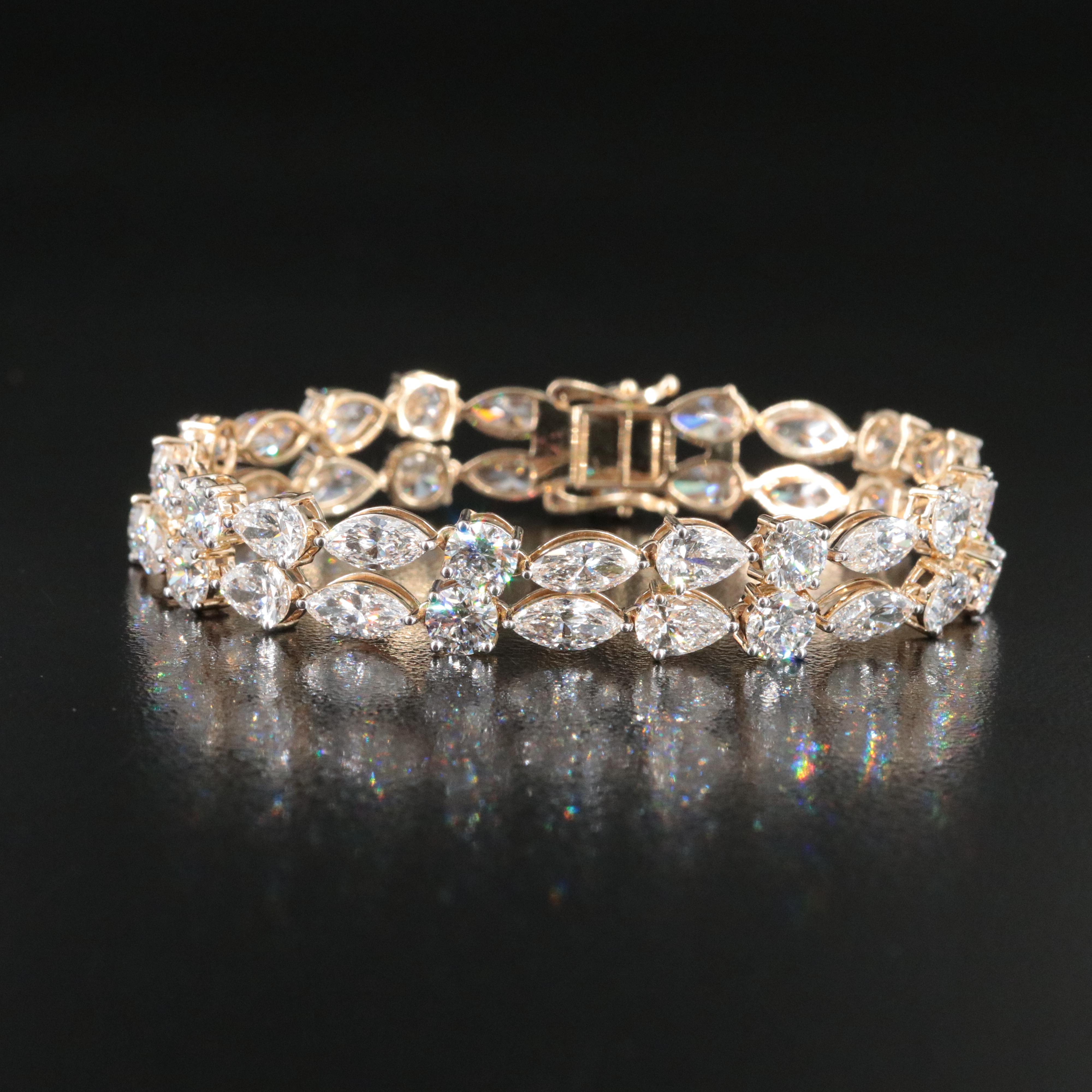 14K 20.74 CTW Lab Grown Diamond Double Row Bracelet