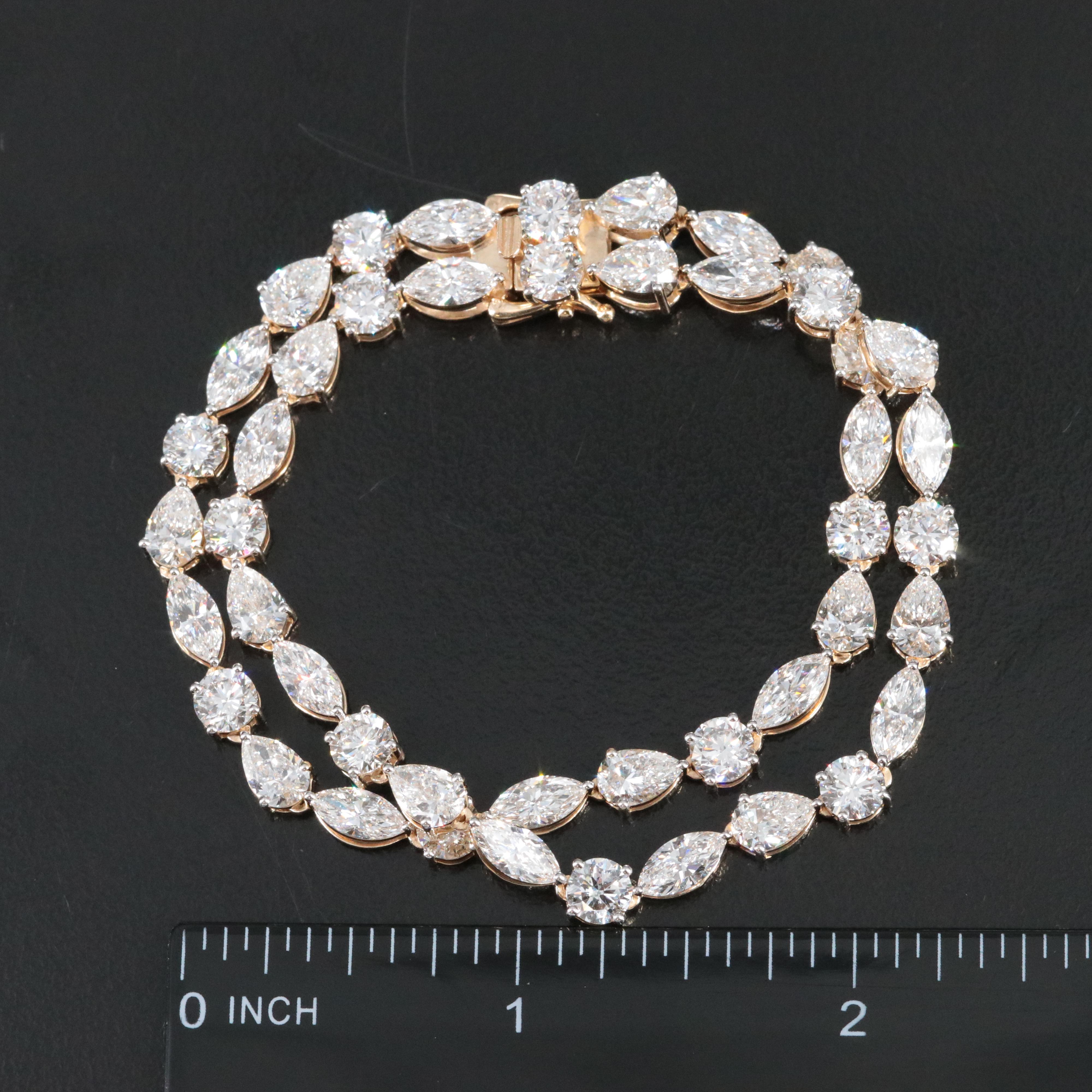 14K 20.74 CTW Lab Grown Diamond Double Row Bracelet