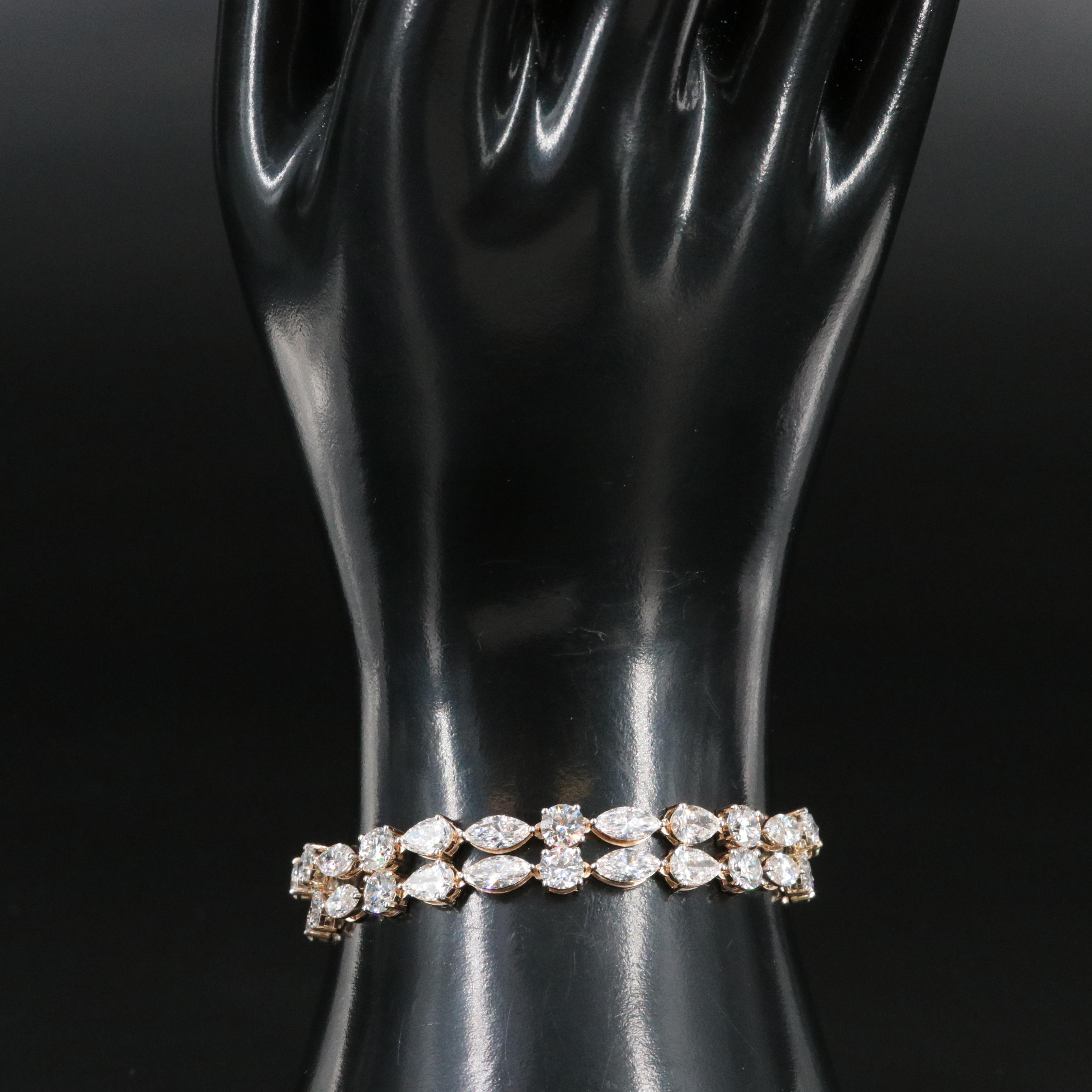 14K 20.74 CTW Lab Grown Diamond Double Row Bracelet