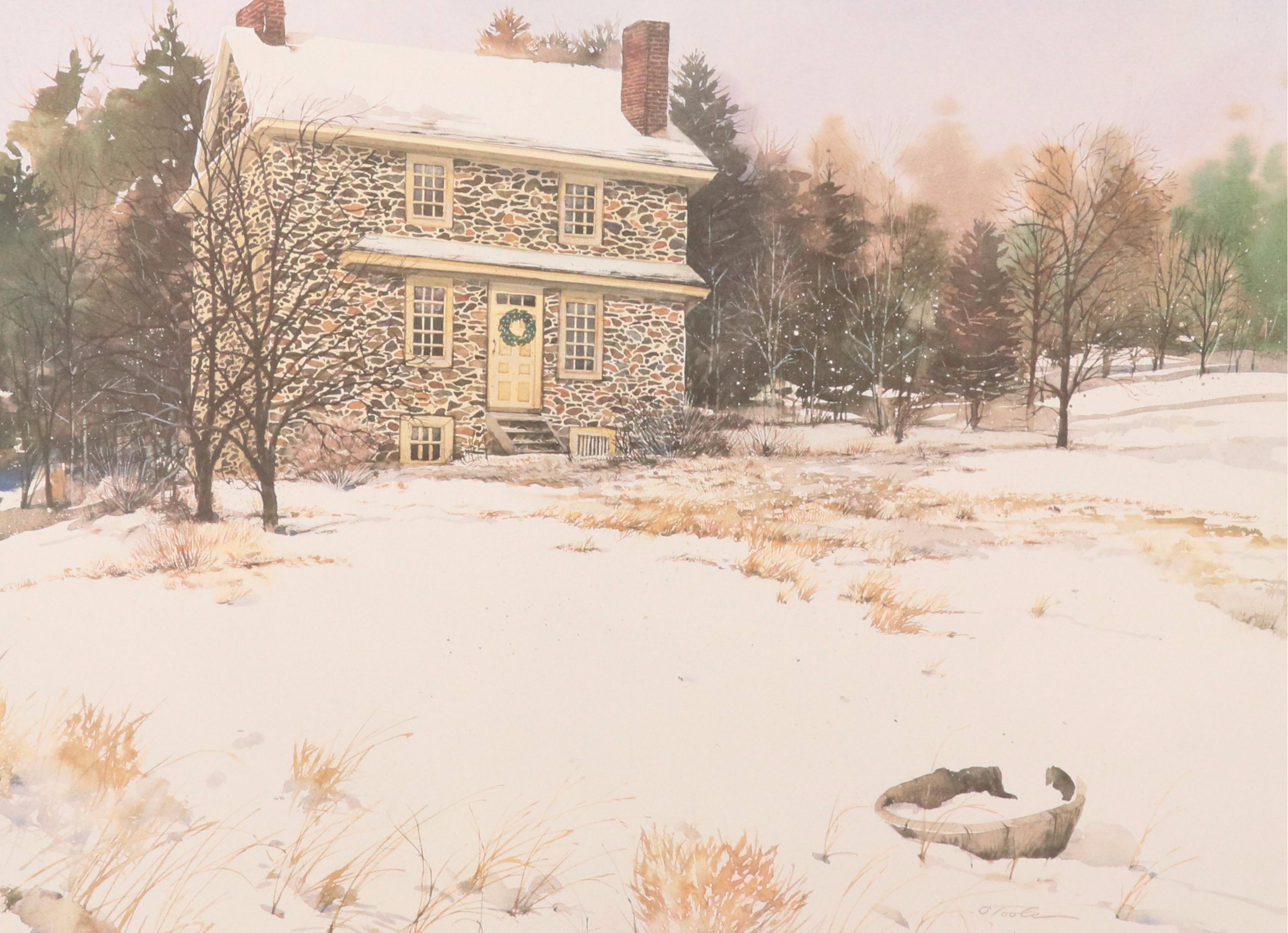 Timothy O'Toole Residential Landscape Offset Lithograph "Chadds Ford Winter"