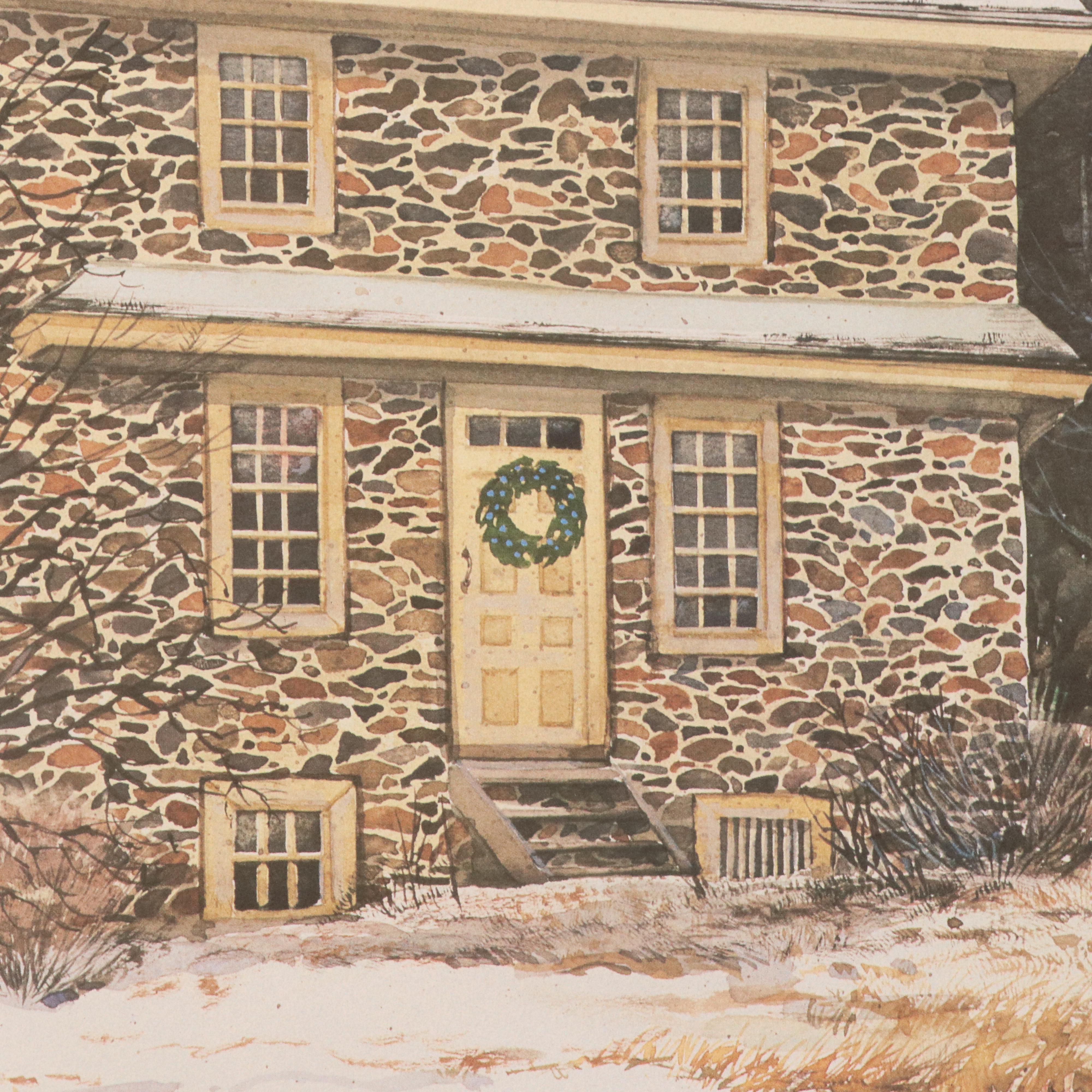 Timothy O'Toole Residential Landscape Offset Lithograph "Chadds Ford Winter"