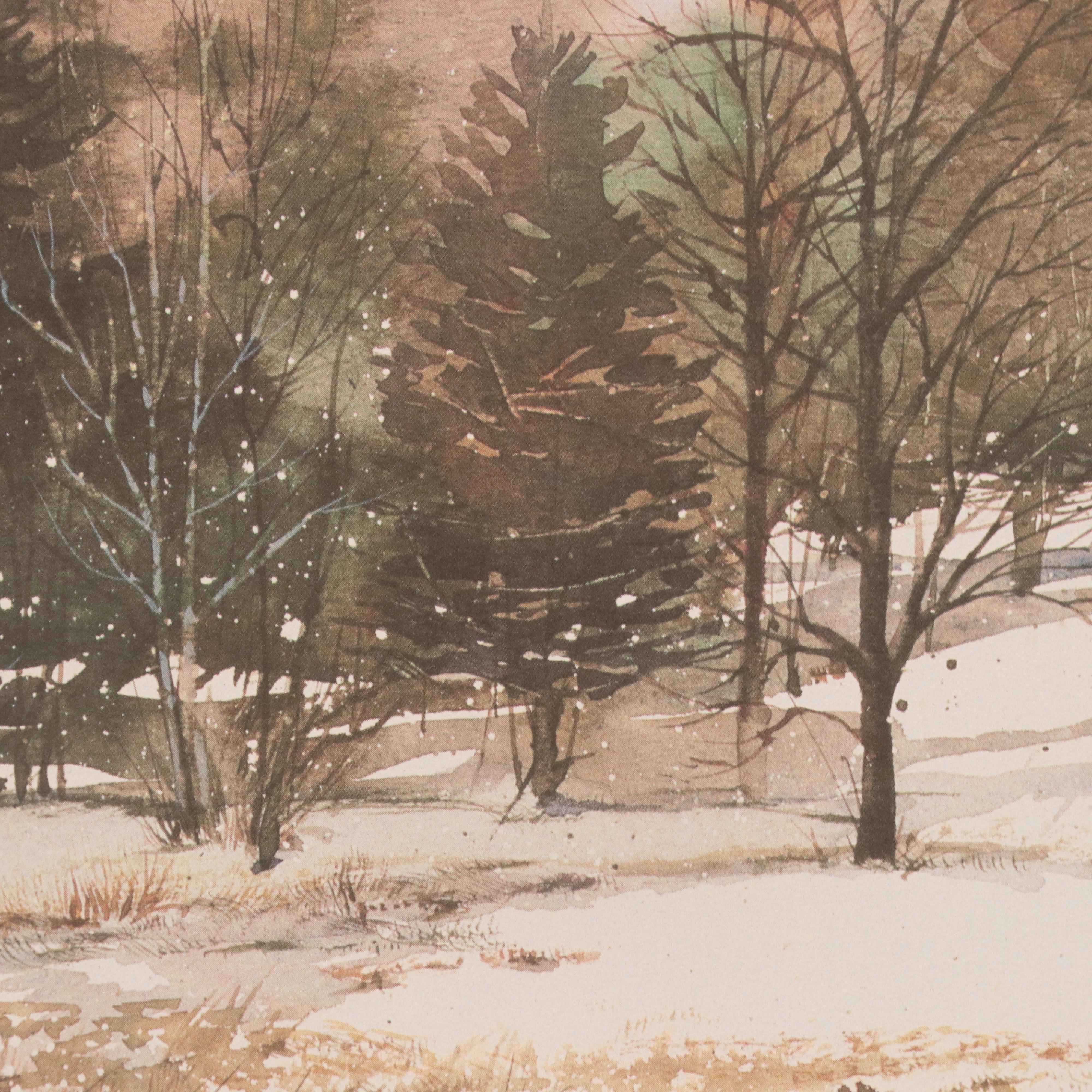Timothy O'Toole Residential Landscape Offset Lithograph "Chadds Ford Winter"