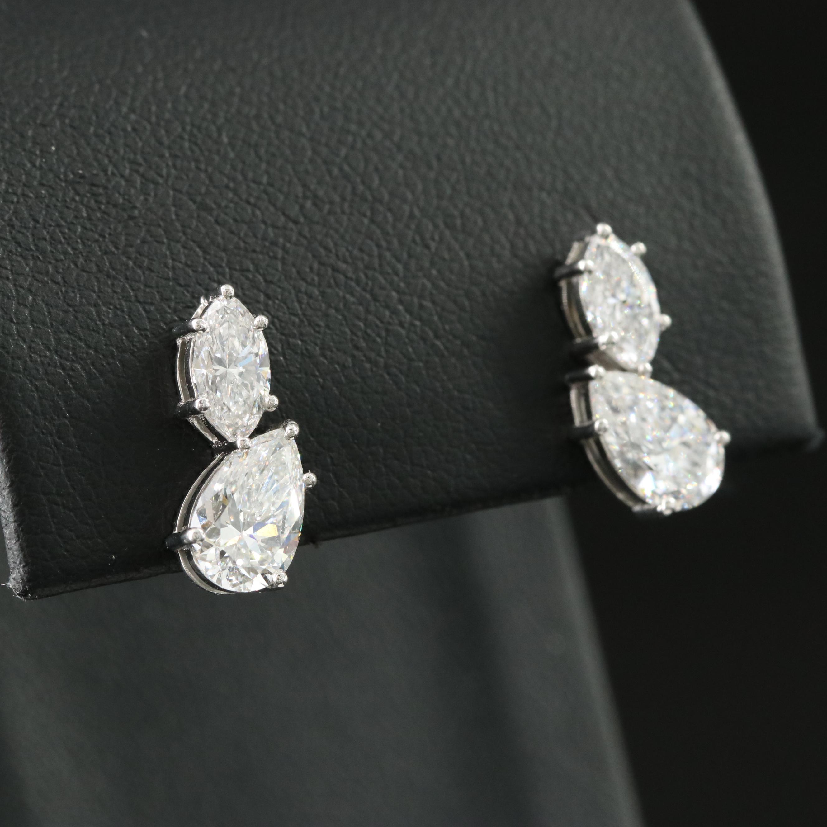Platinum 2.41 CTW Lab Grown Diamond Earrings
