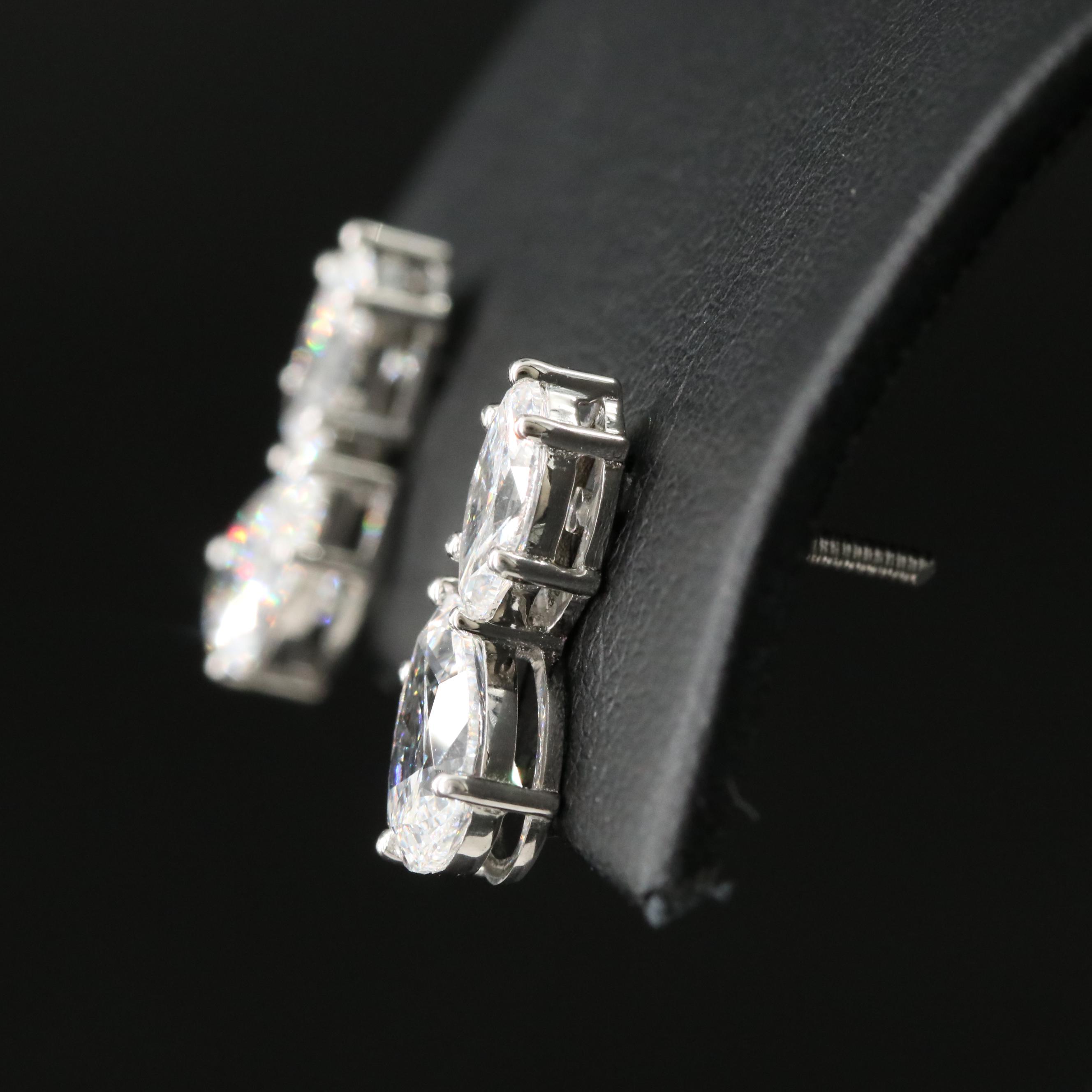 Platinum 2.41 CTW Lab Grown Diamond Earrings