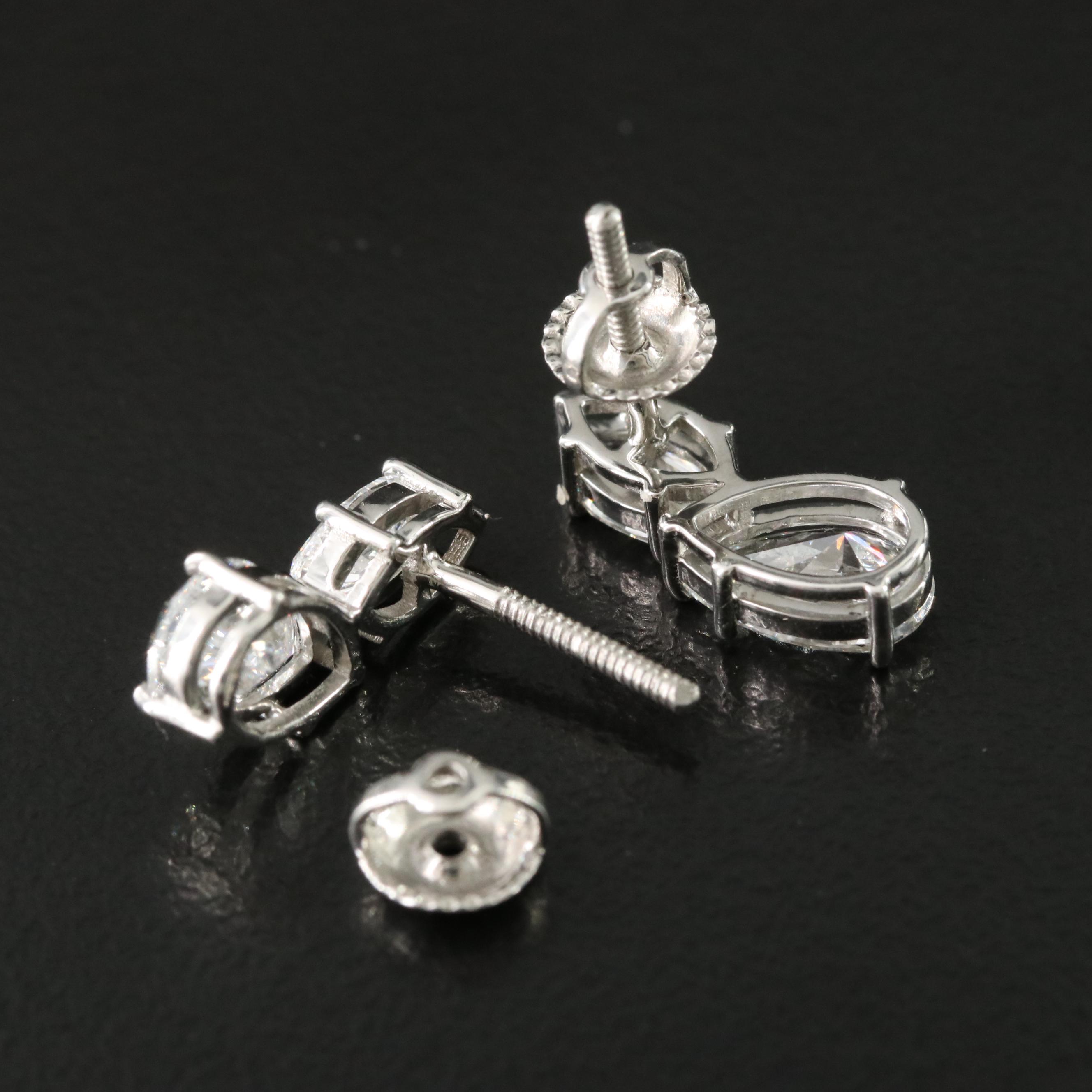 Platinum 2.41 CTW Lab Grown Diamond Earrings