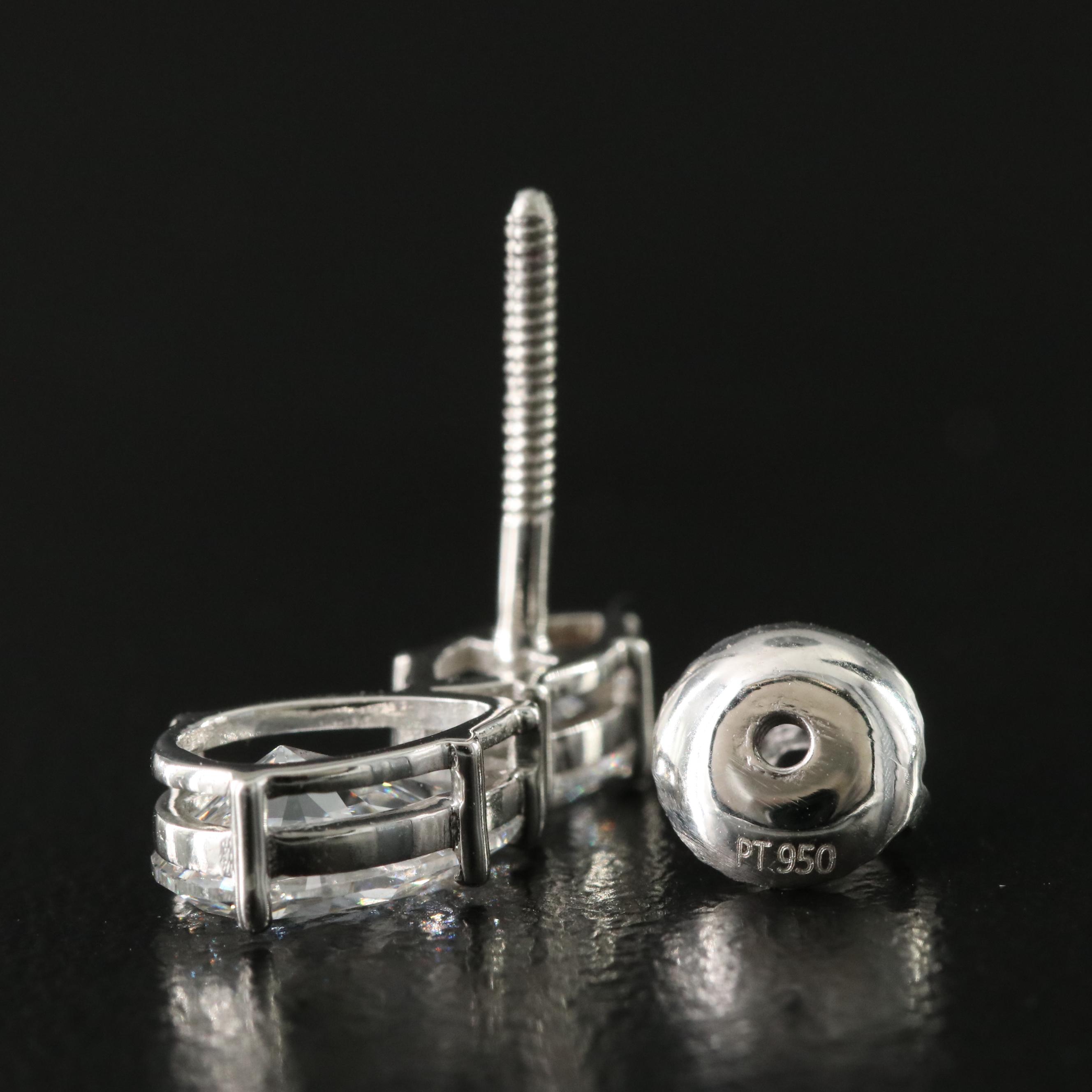 Platinum 2.41 CTW Lab Grown Diamond Earrings