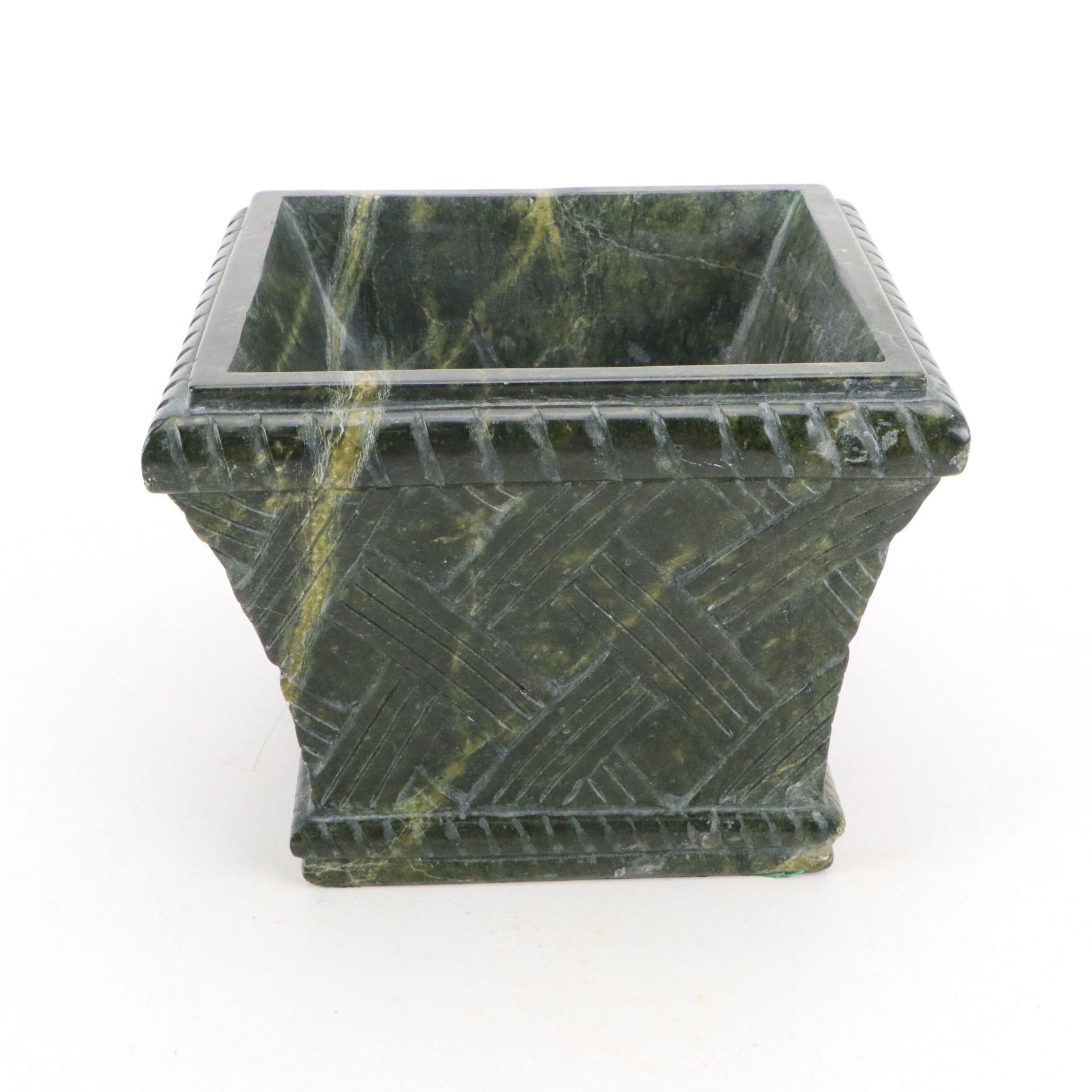 Carved Marble Basket Style Planters