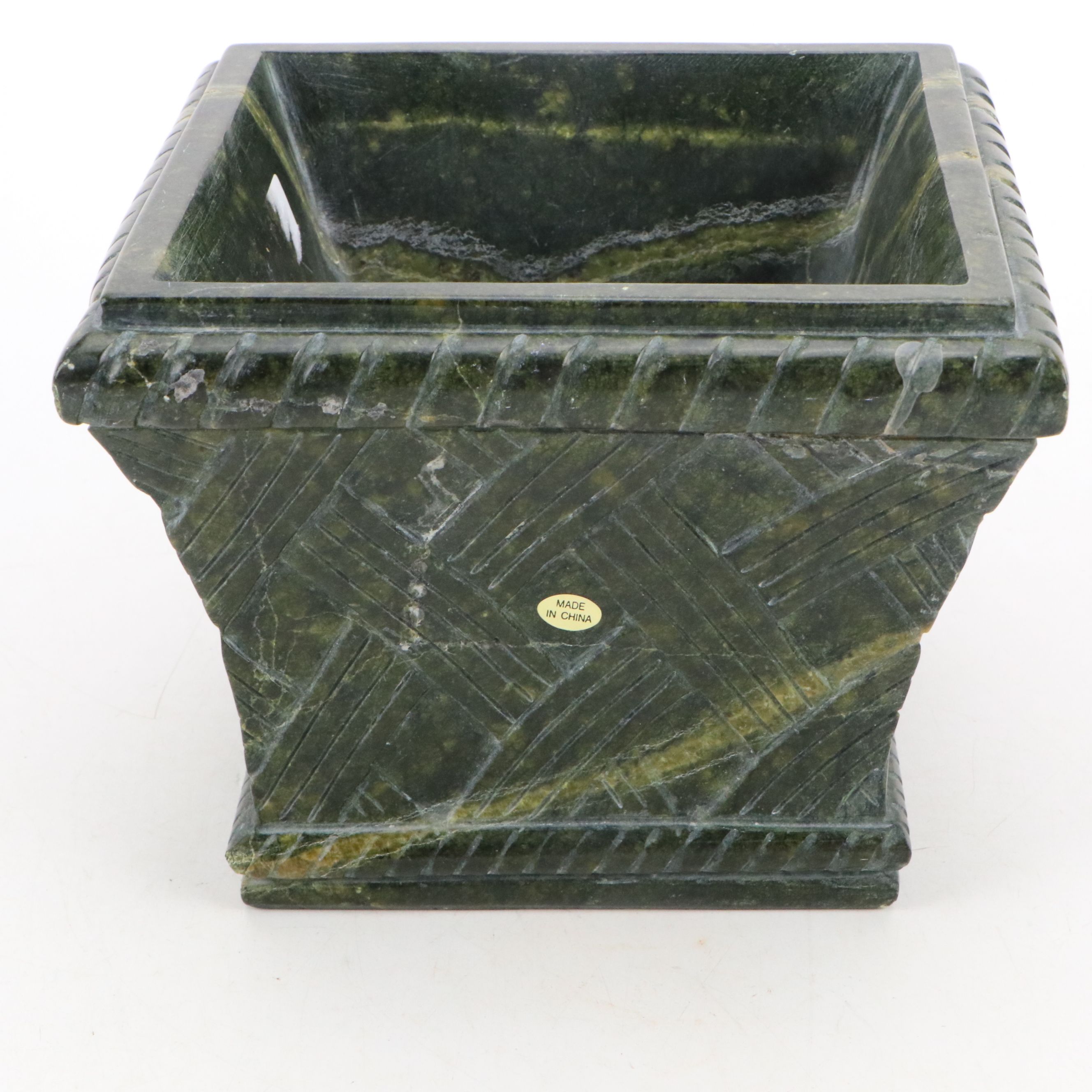 Carved Marble Basket Style Planters