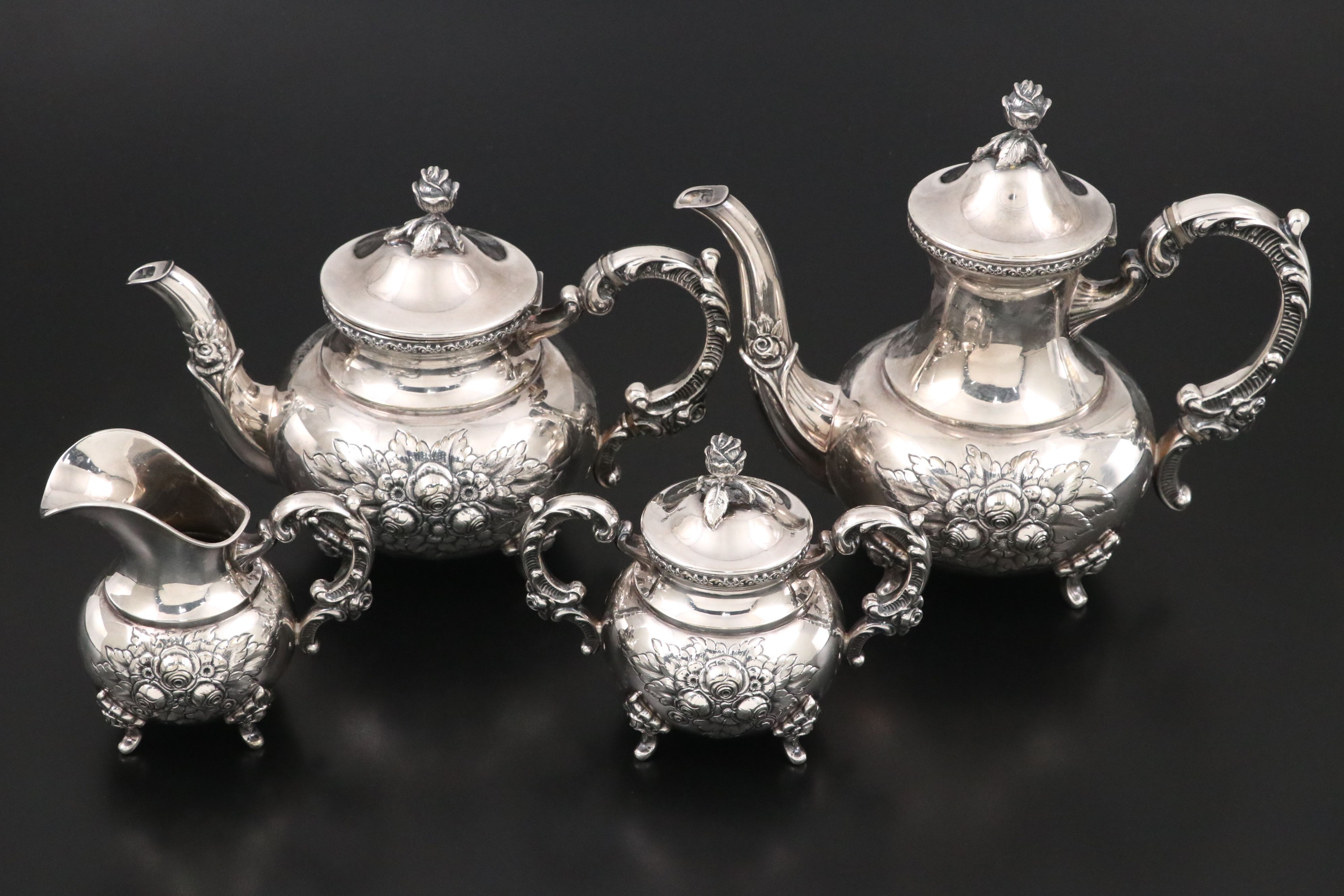 Spritzer & Fuhrmann Victorian Style Tea and Coffee Set with Tray, 20th Century