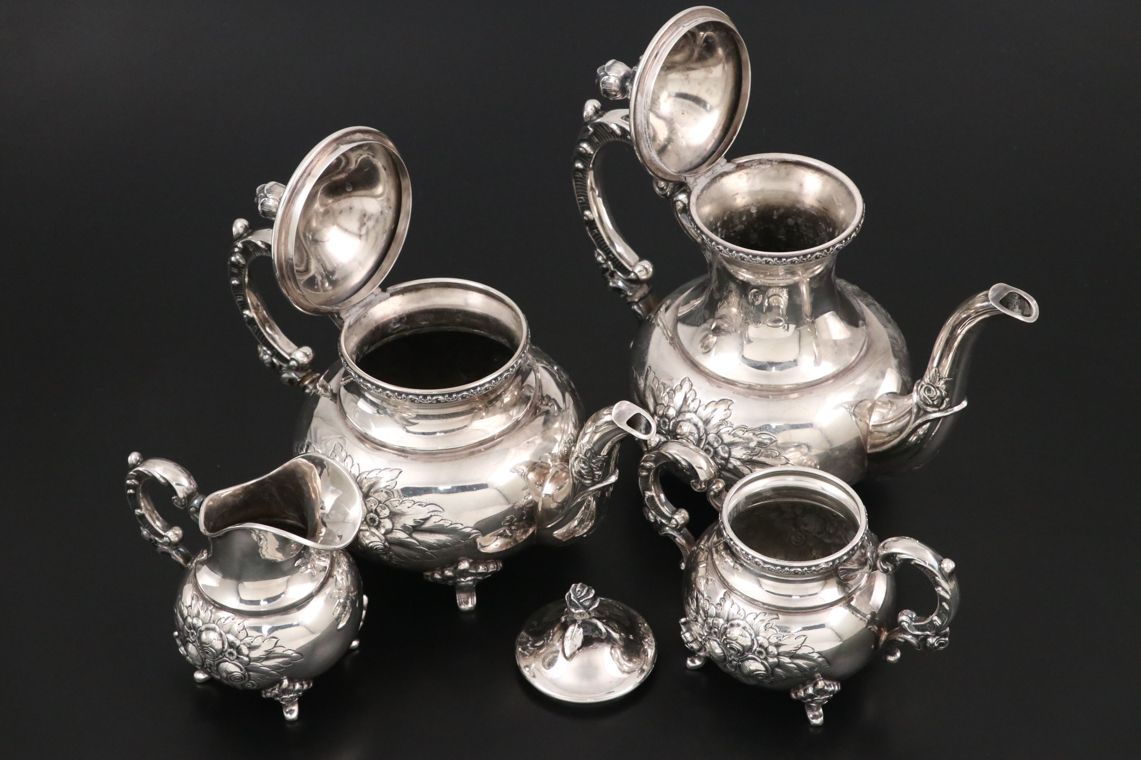 Spritzer & Fuhrmann Victorian Style Tea and Coffee Set with Tray, 20th Century
