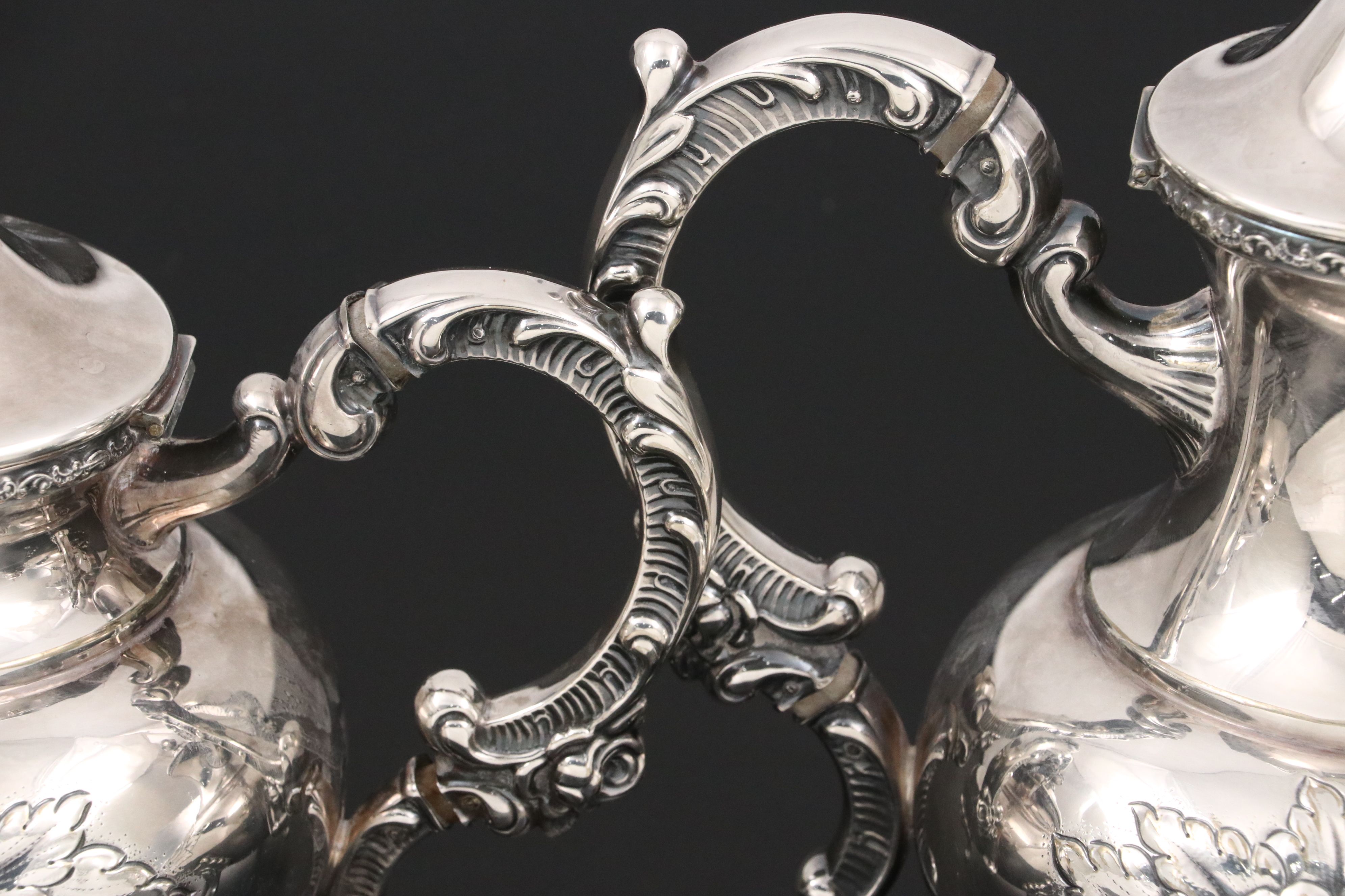 Spritzer & Fuhrmann Victorian Style Tea and Coffee Set with Tray, 20th Century