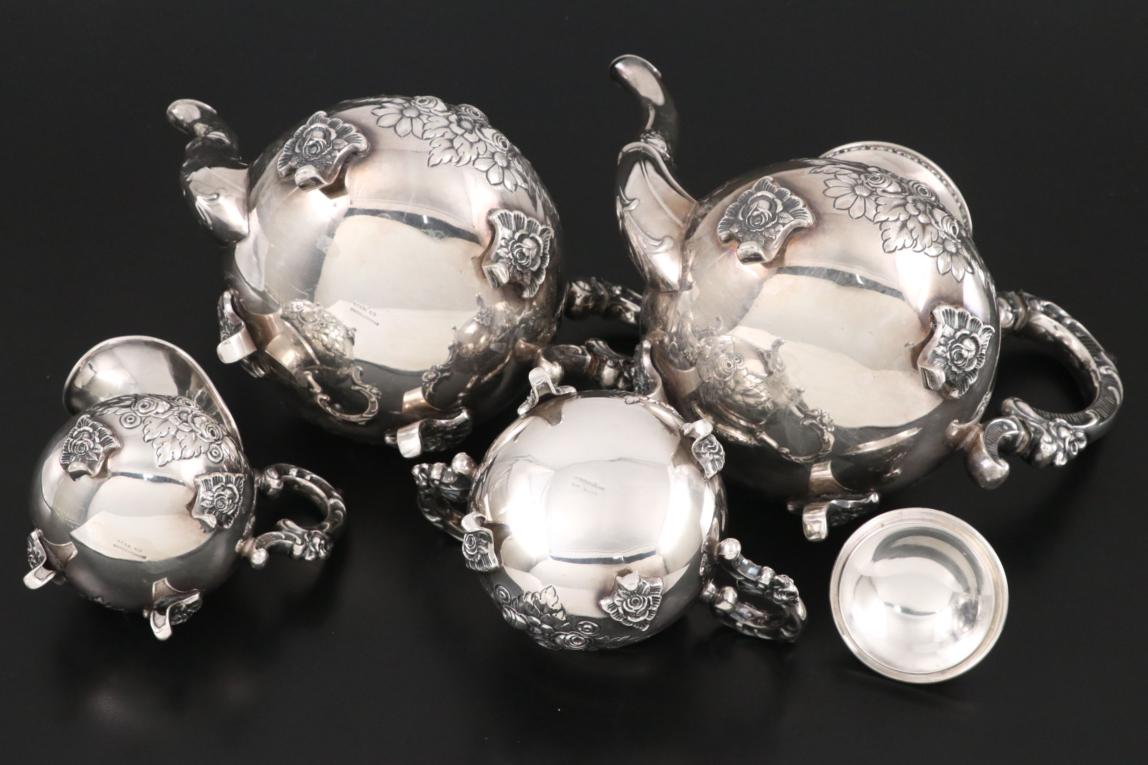 Spritzer & Fuhrmann Victorian Style Tea and Coffee Set with Tray, 20th Century