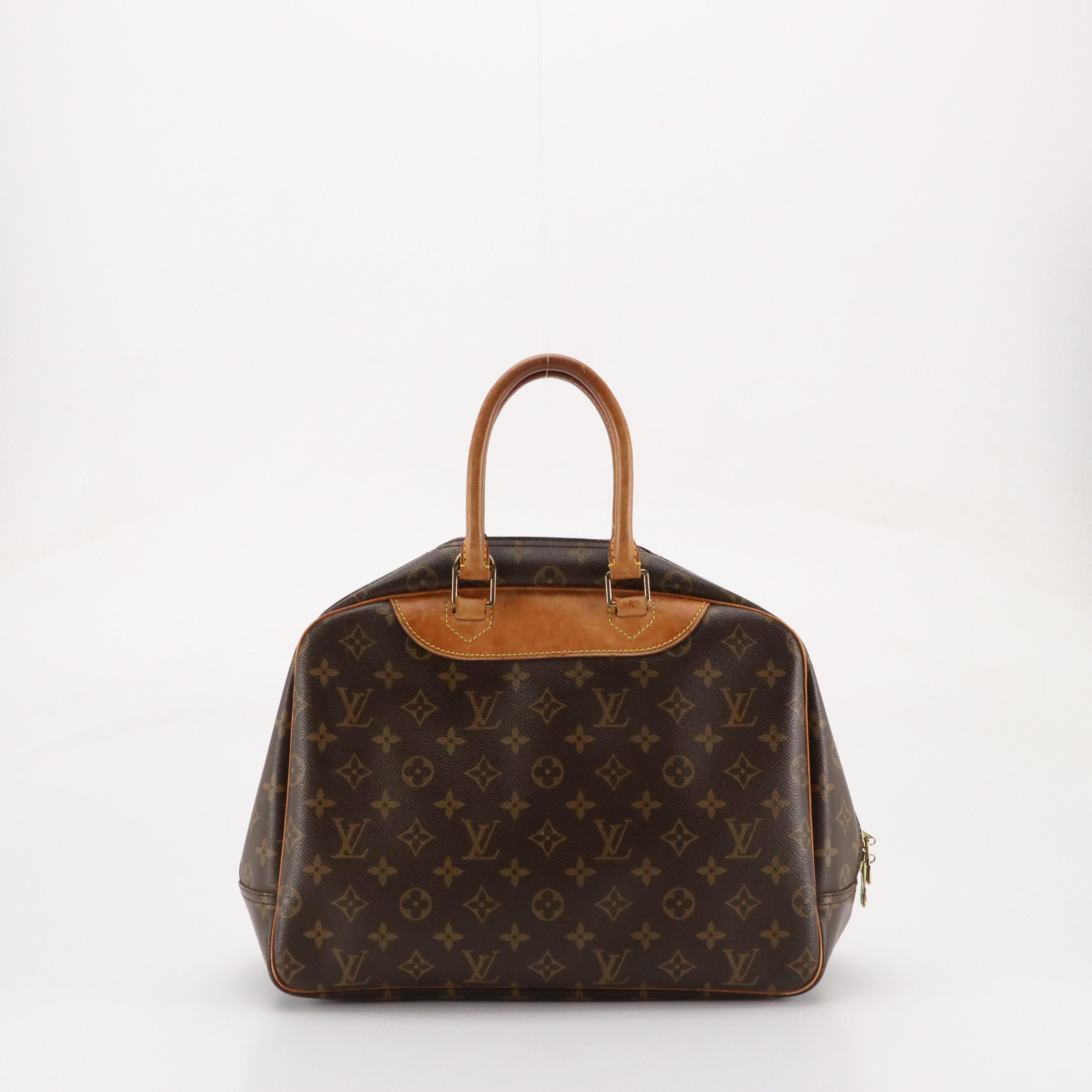 Louis Vuitton Deauville Handbag in Monogram Canvas and Vachetta Leather