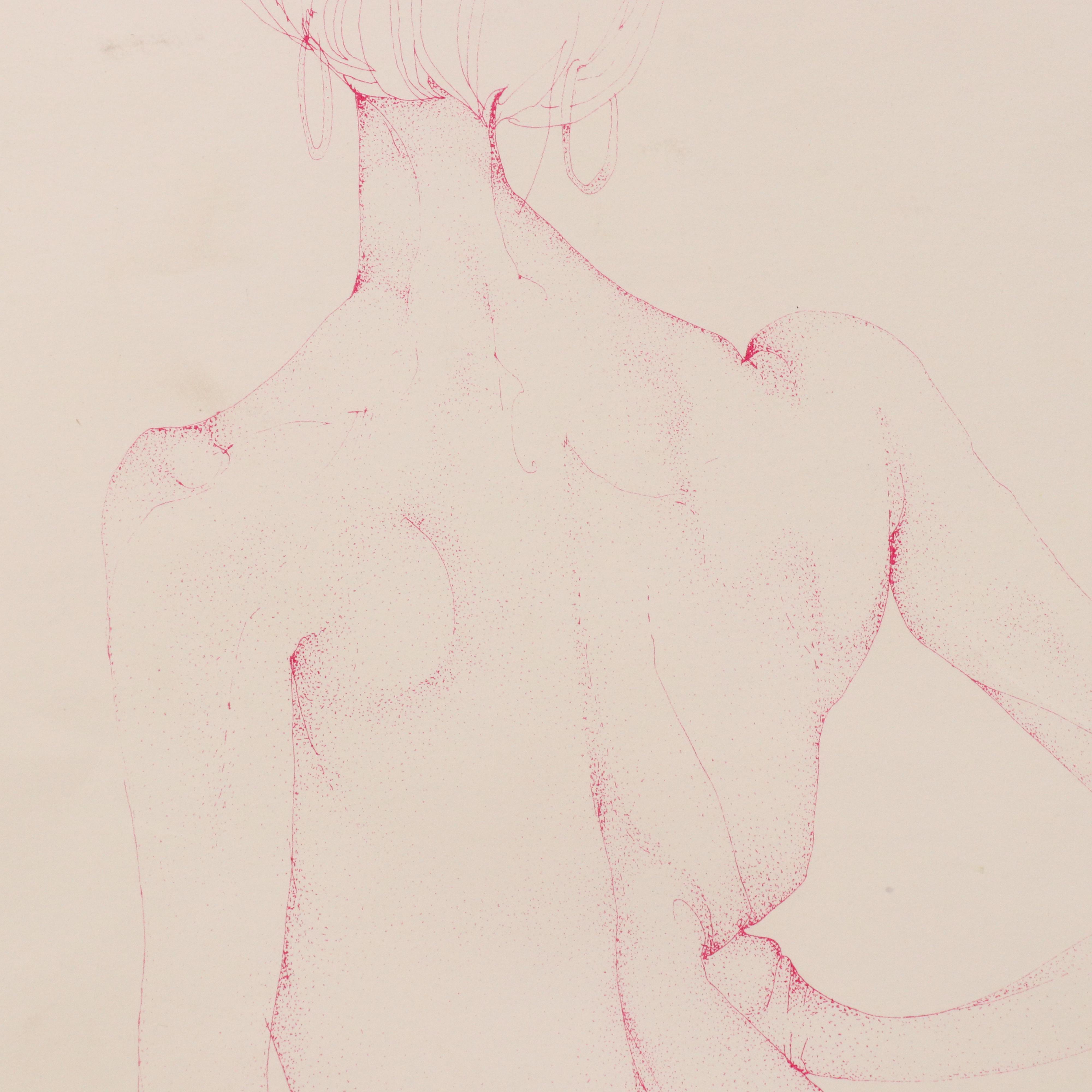 Lithograph of Nude Figure