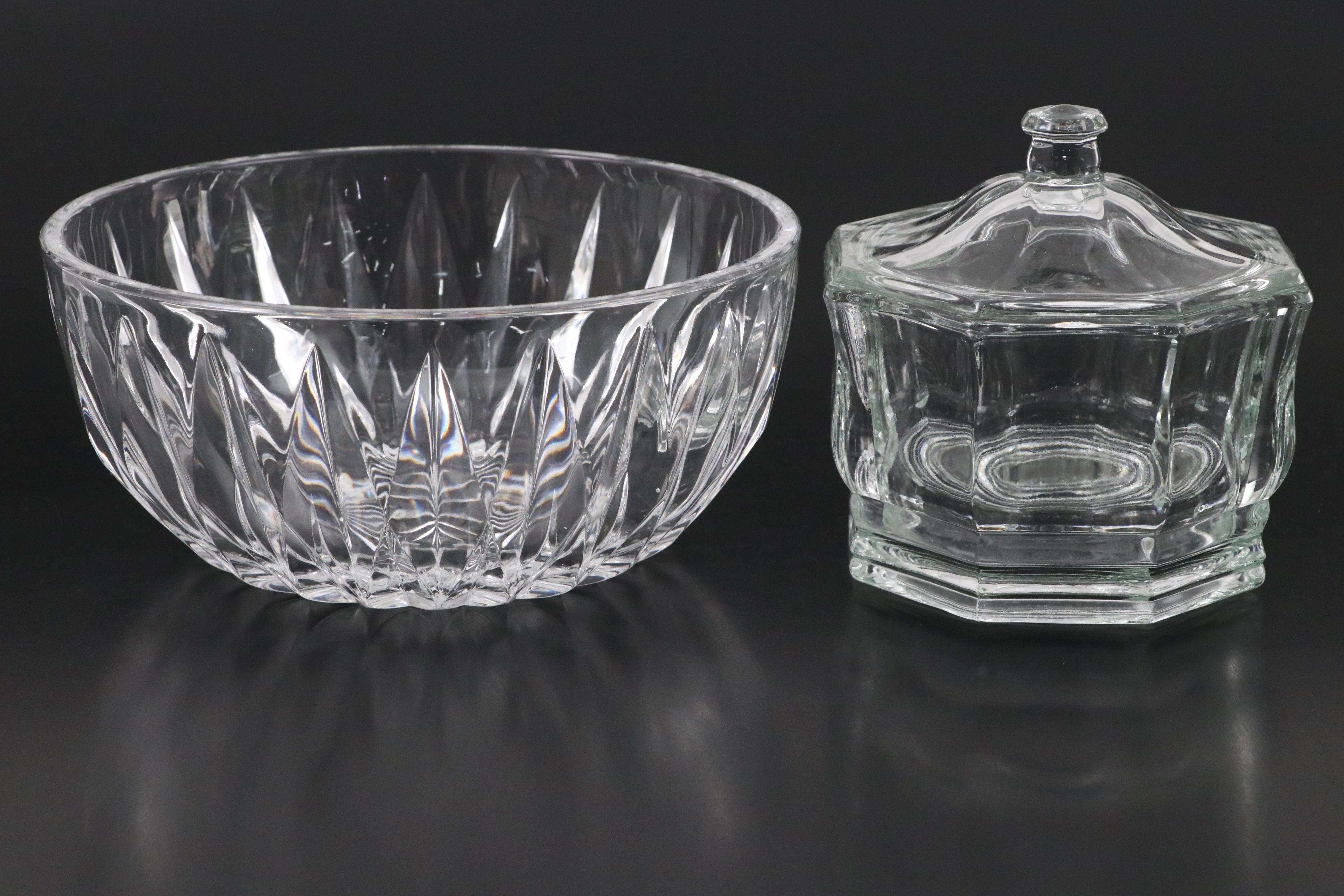 Gorham "Althea" Cut Crystal Bowls with Indiana Glass "Concord" Candy Dish