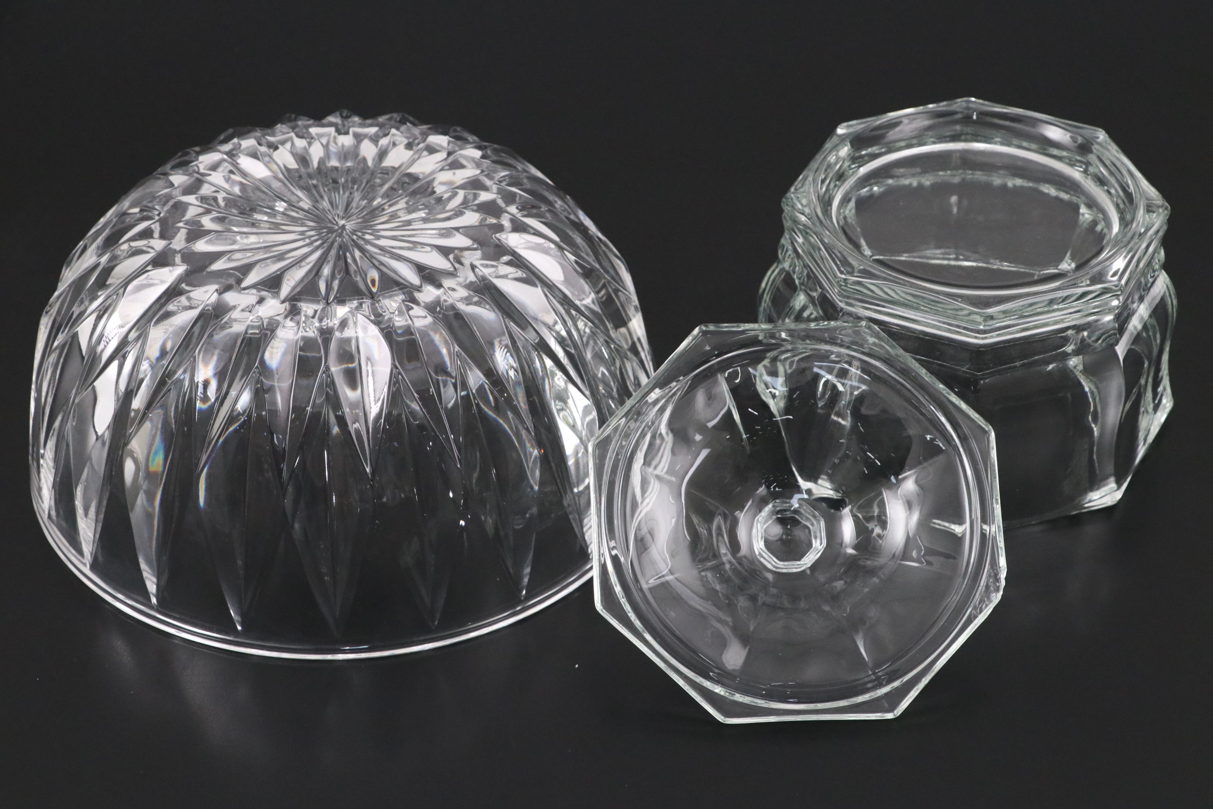 Gorham "Althea" Cut Crystal Bowls with Indiana Glass "Concord" Candy Dish