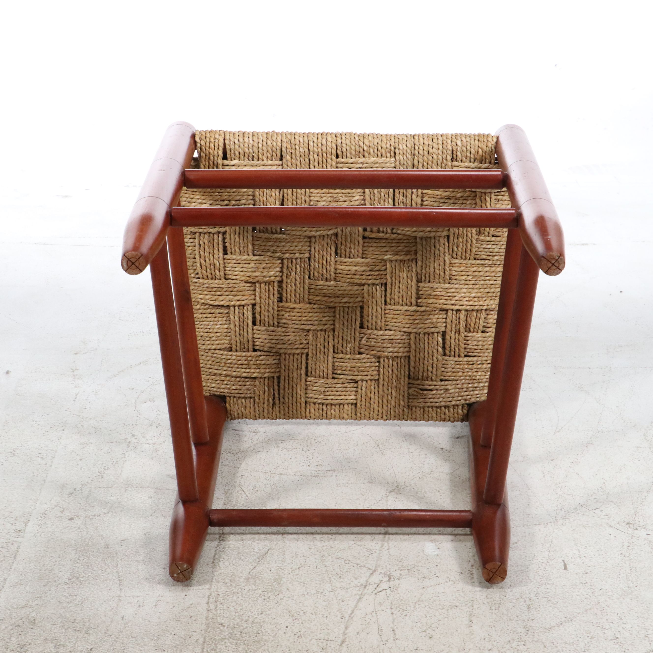 Wood Ladder-Back Armchair with Rush Seat and Side Chair with Woven Cord Seat