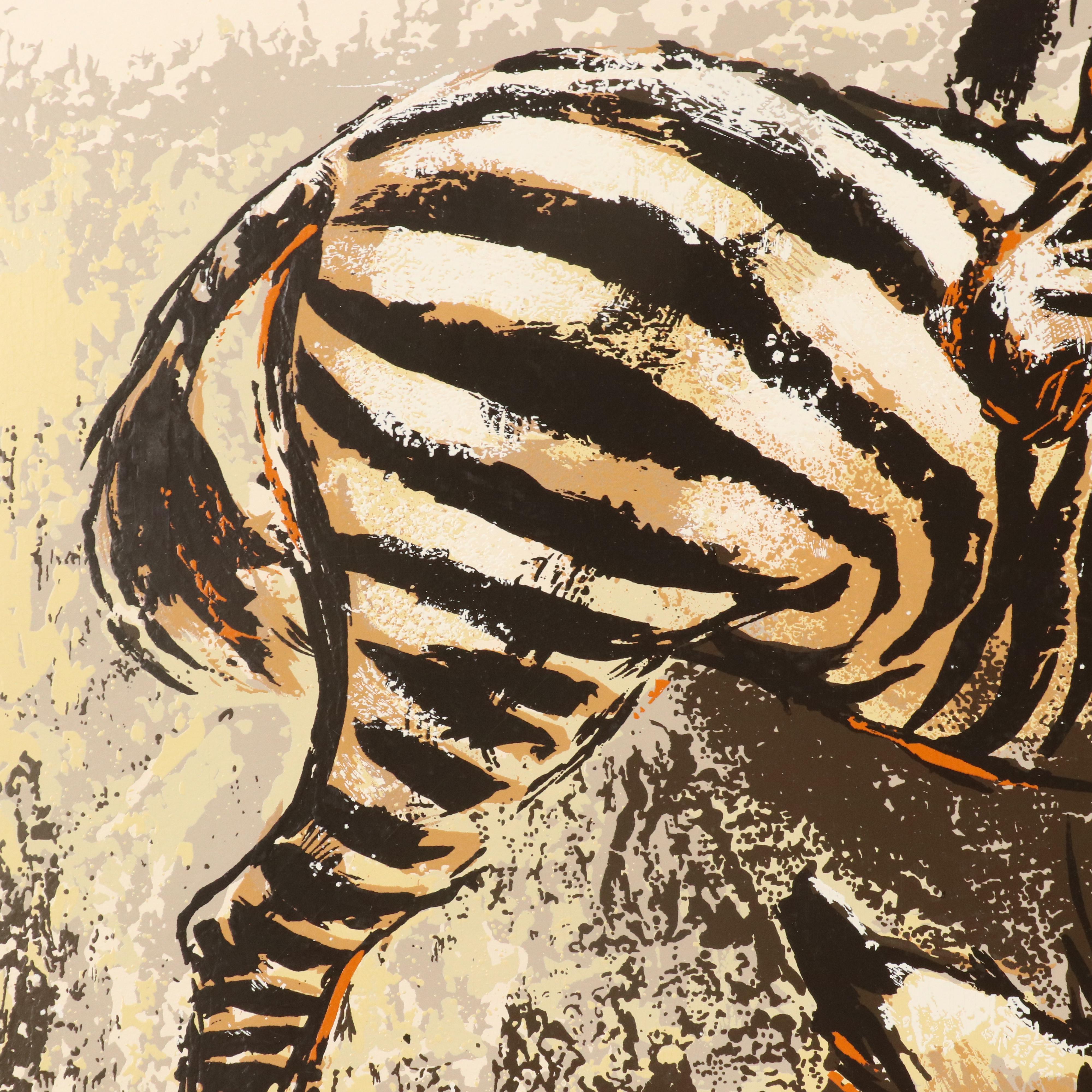 Mark King Serigraph "Zebras"