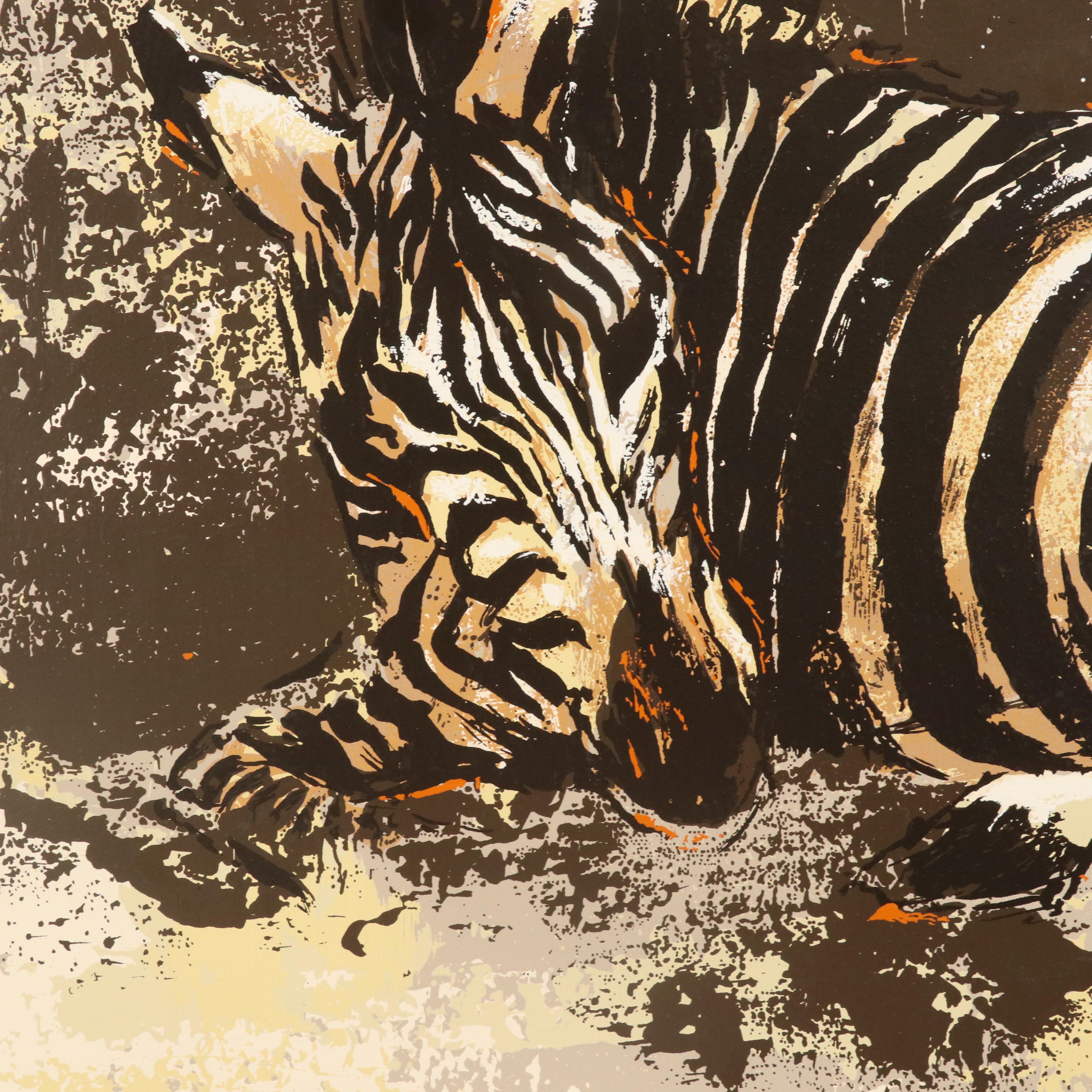 Mark King Serigraph "Zebras"