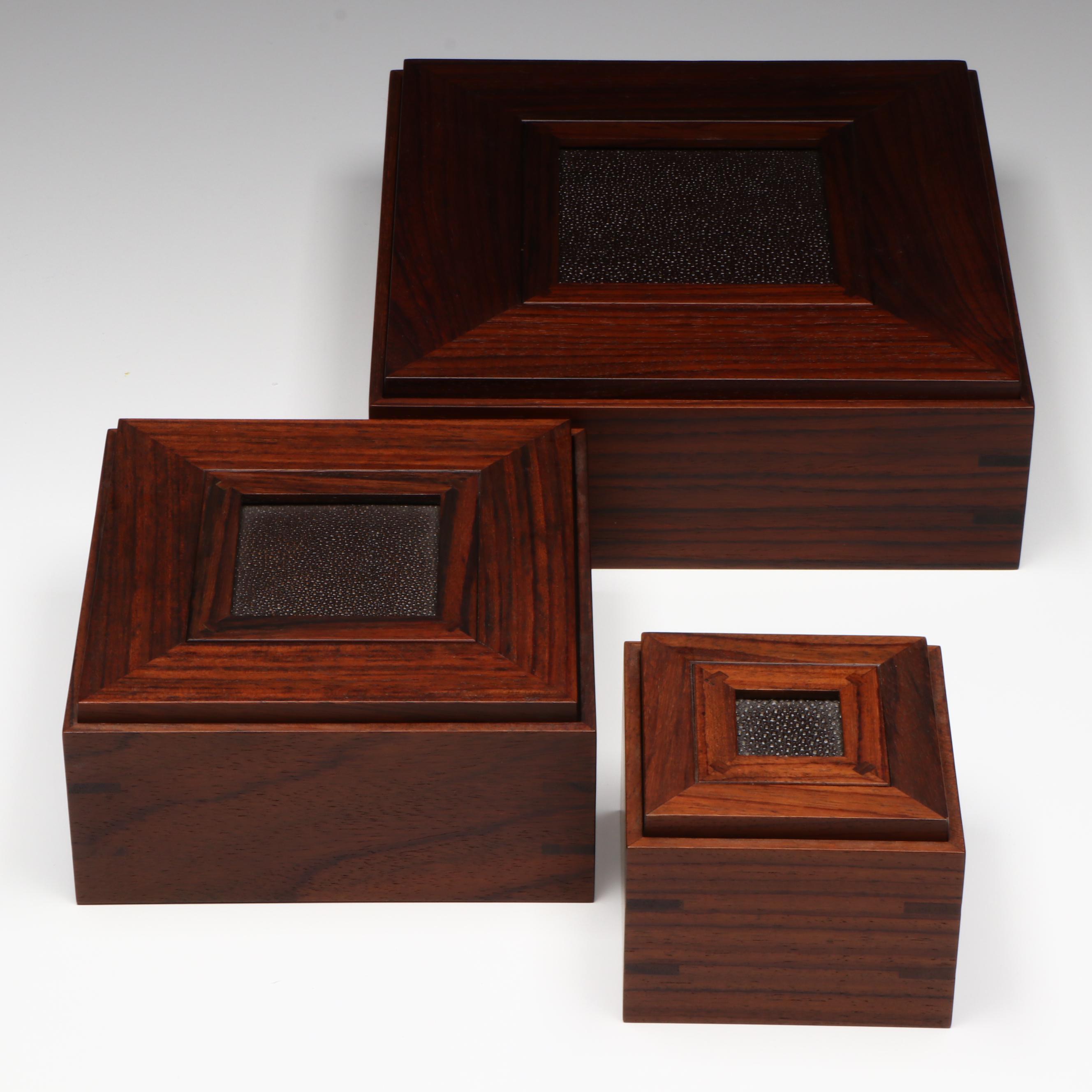 Hermès Exotic Hardwood Storage Boxes