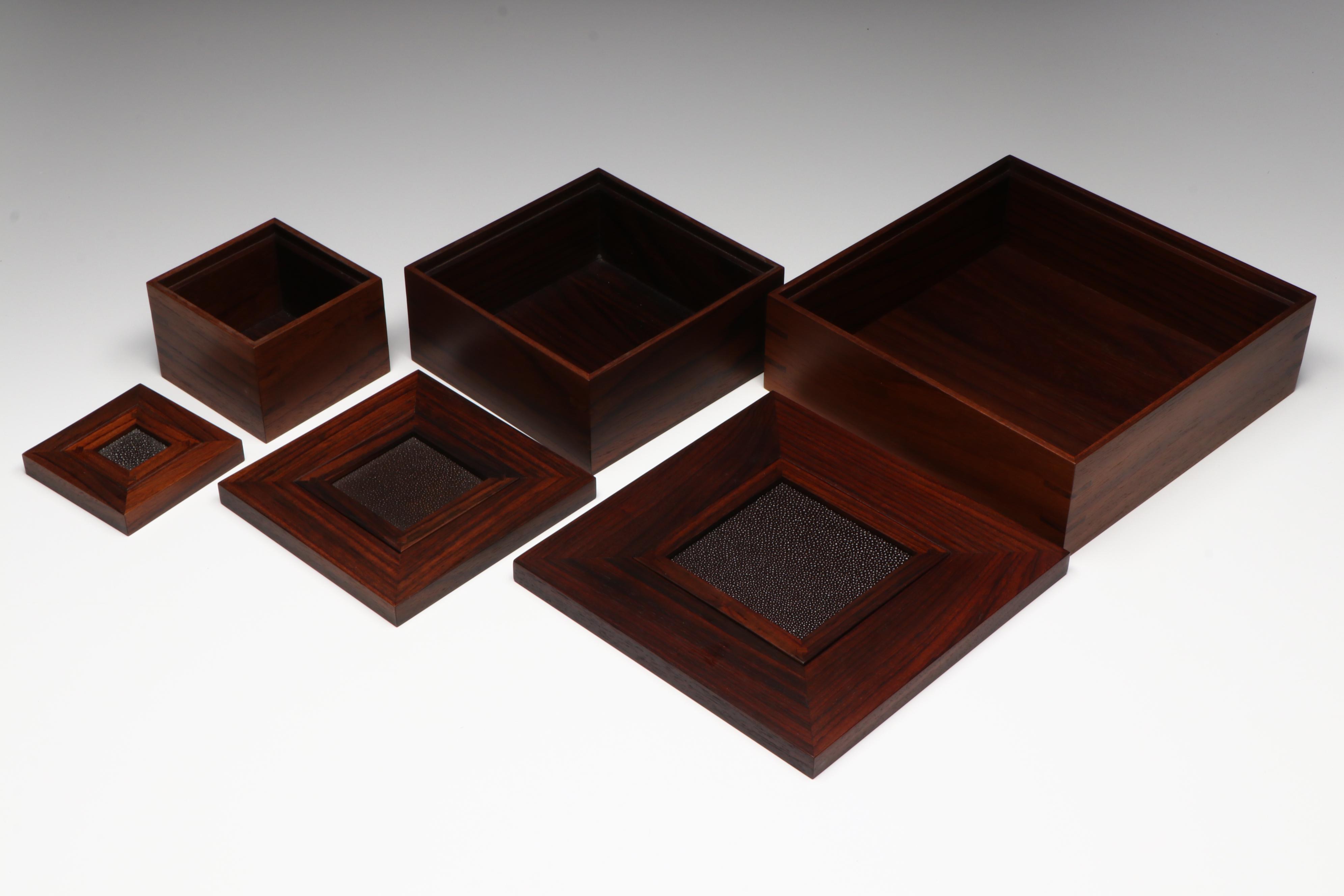 Hermès Exotic Hardwood Storage Boxes