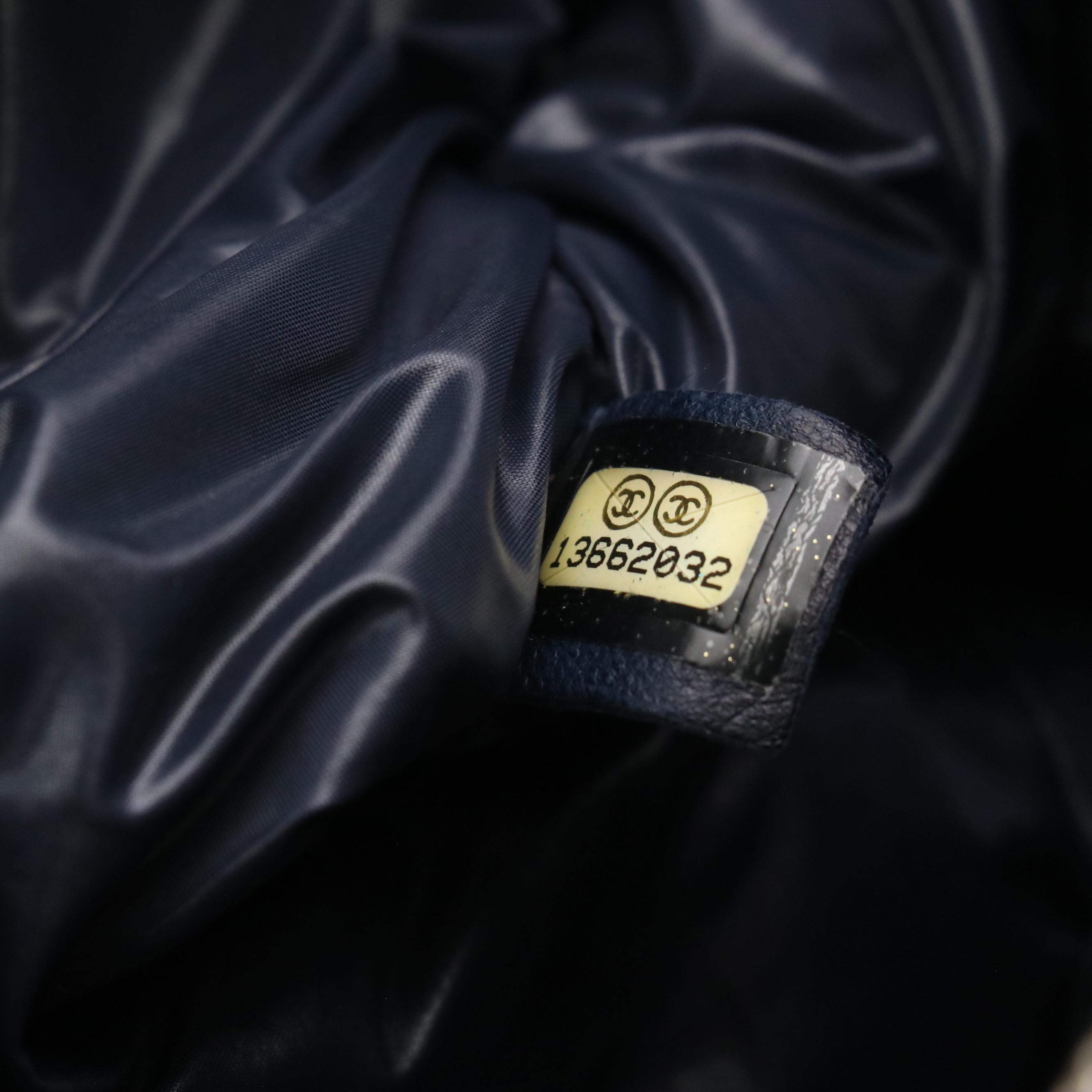 Chanel Coco Cocoon Bowling Handbag in Silver Quilted Nylon