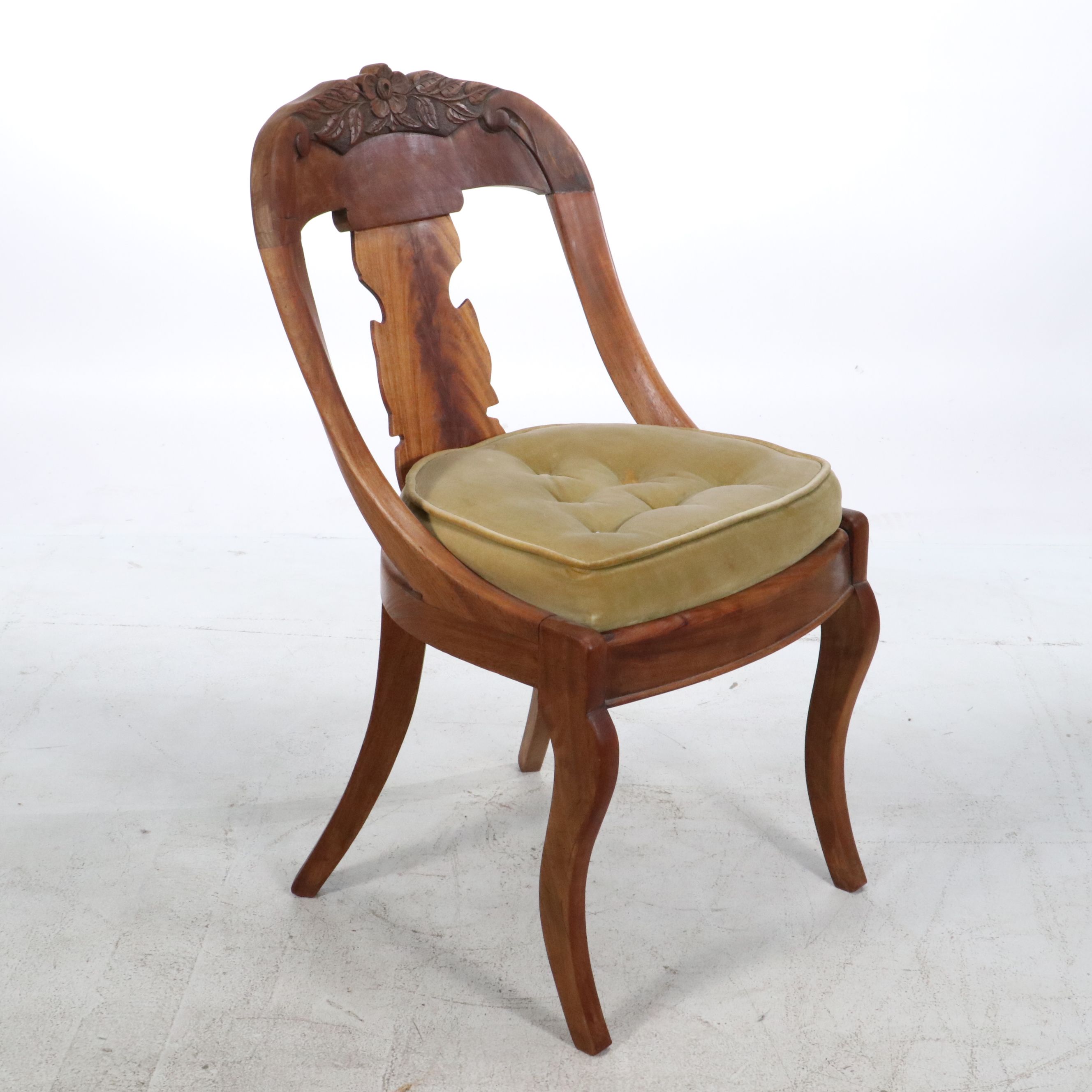 Late Victorian Carved Walnut Side Chair, Late 19th/Early 20th Century