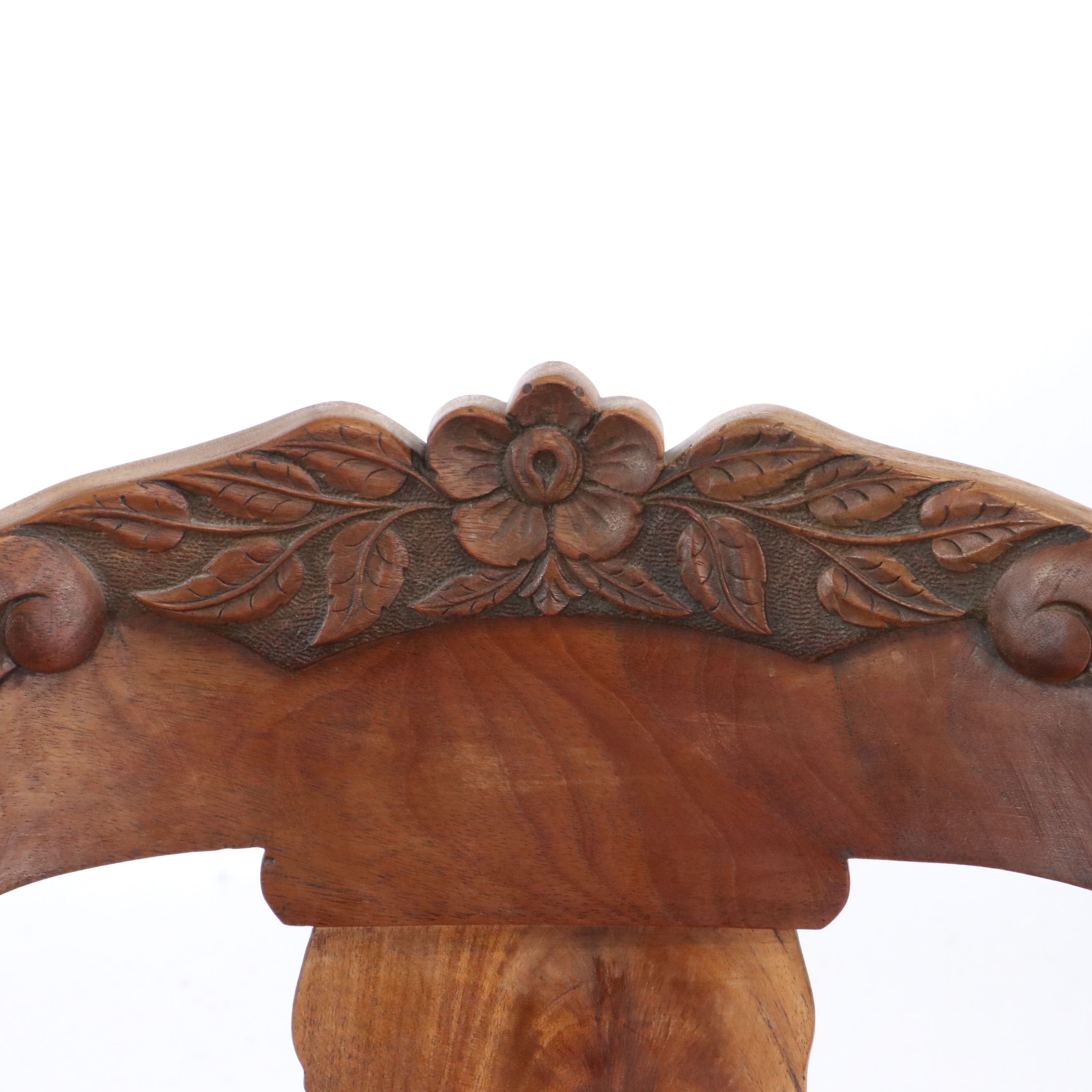Late Victorian Carved Walnut Side Chair, Late 19th/Early 20th Century