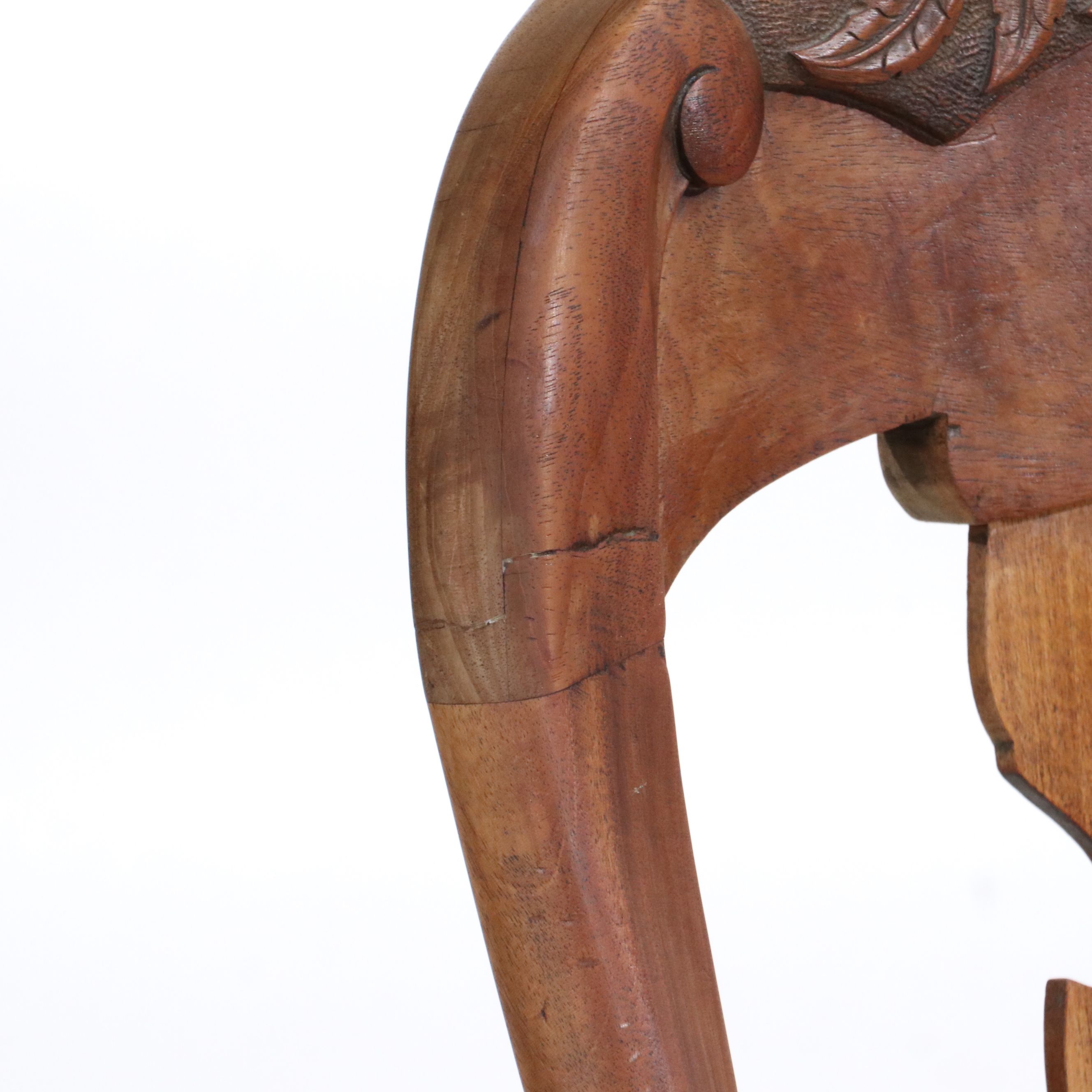 Late Victorian Carved Walnut Side Chair, Late 19th/Early 20th Century