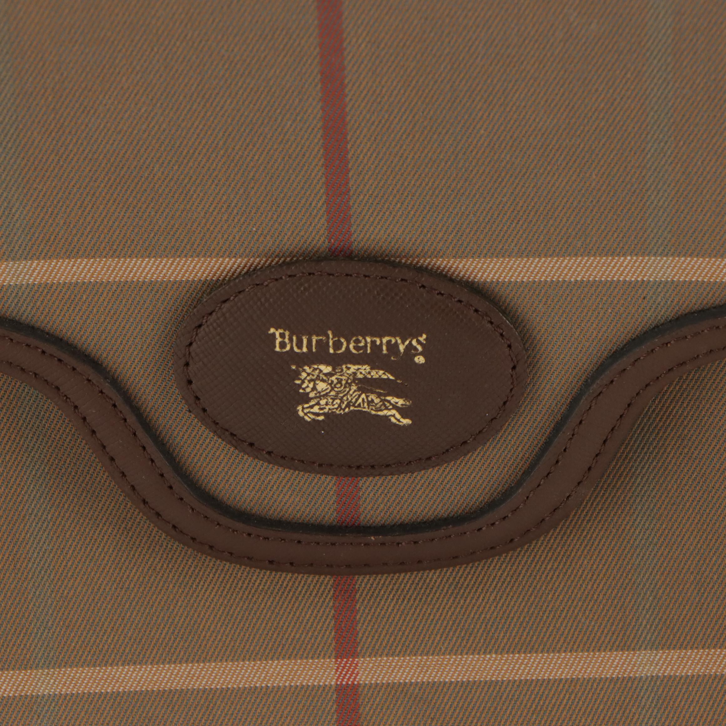 Burberrys Vintage Check and Saffiano Leather Flap Shoulder Bag