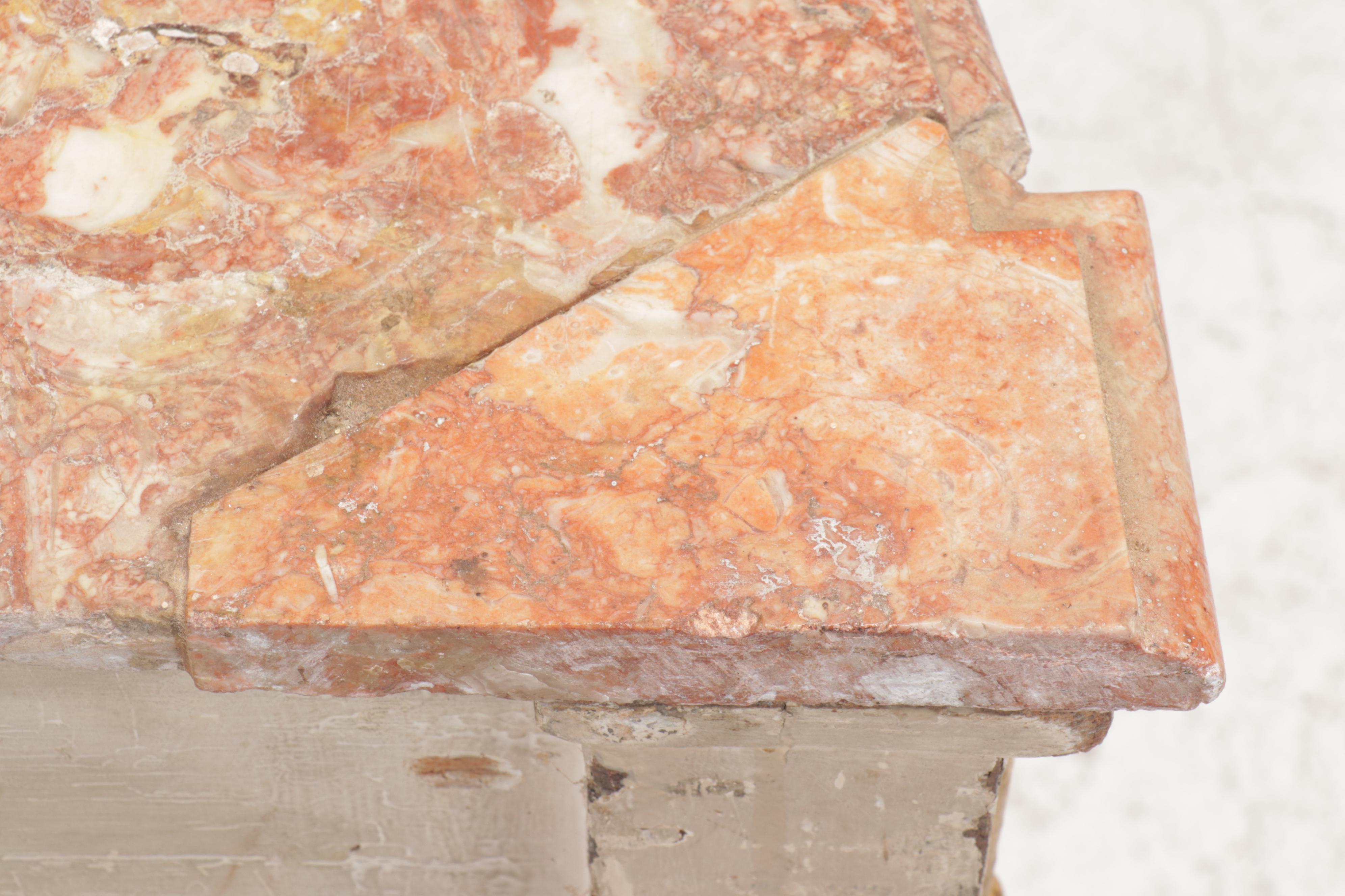 Louis XVI Style Marble Top Demilune Console Table