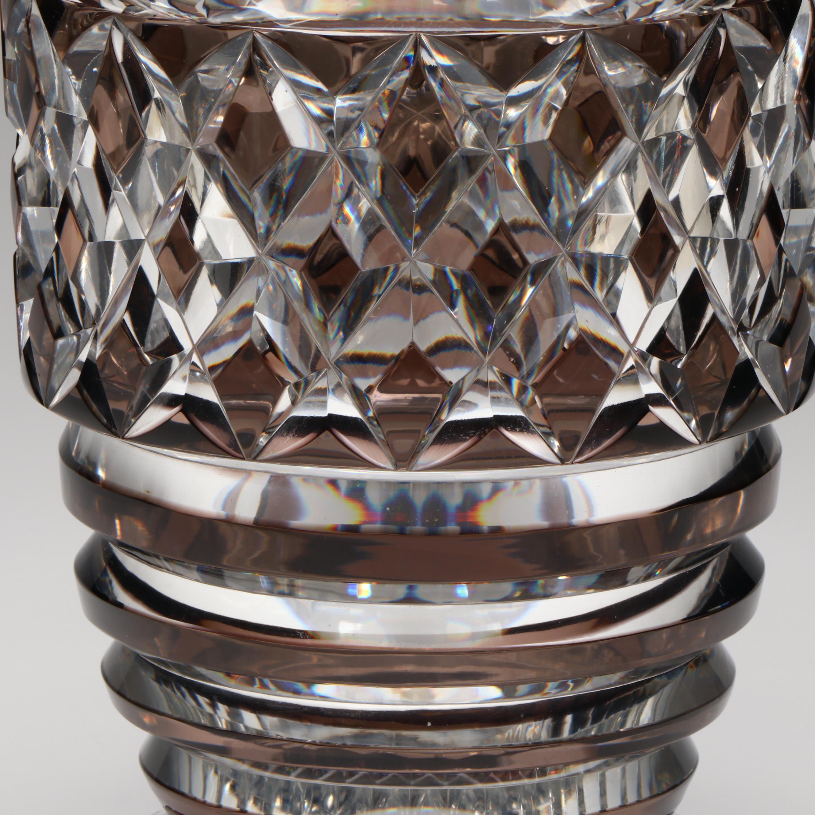 Val St. Lambert Art Deco Crystal Vase Designed by Charles Graffart