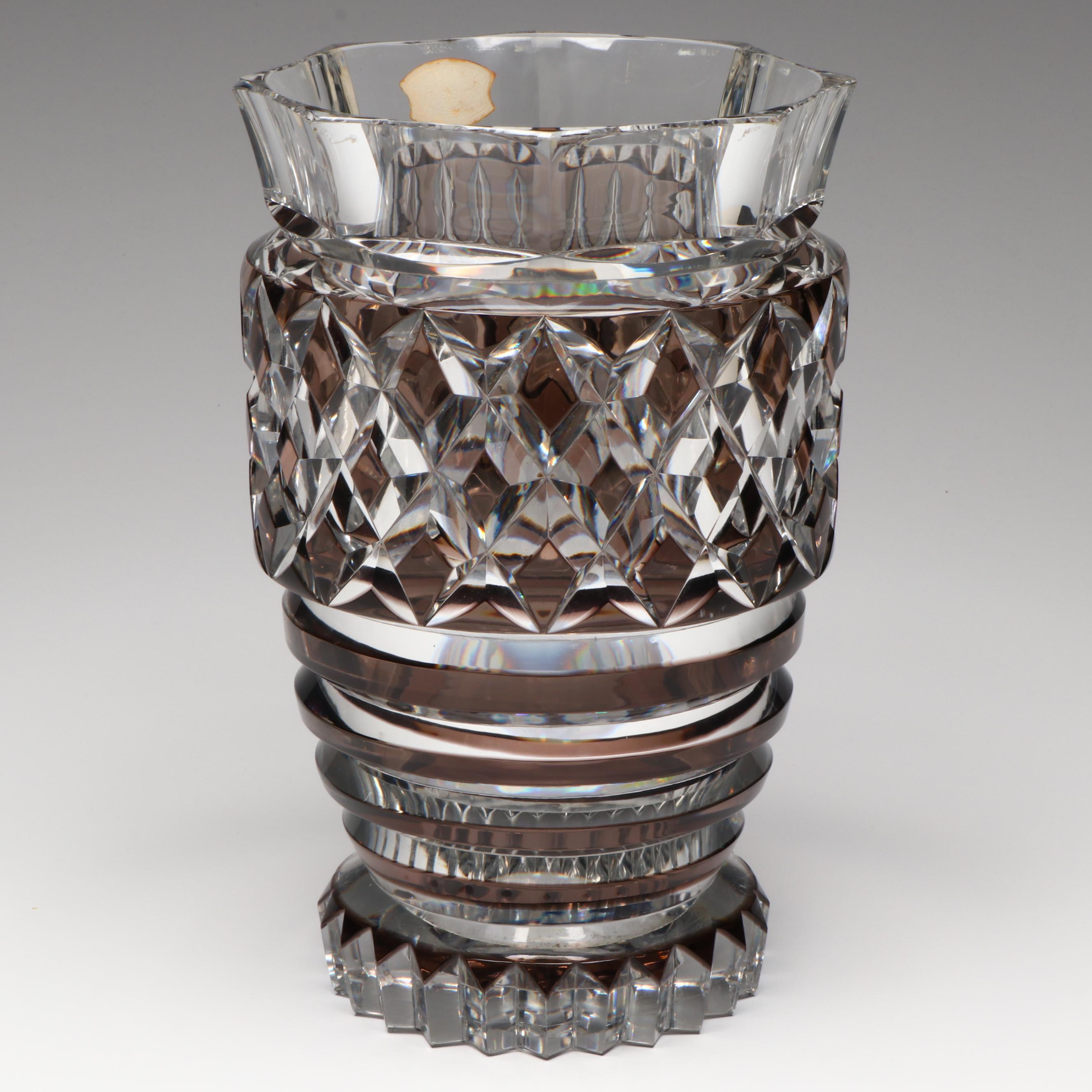 Val St. Lambert Art Deco Crystal Vase Designed by Charles Graffart