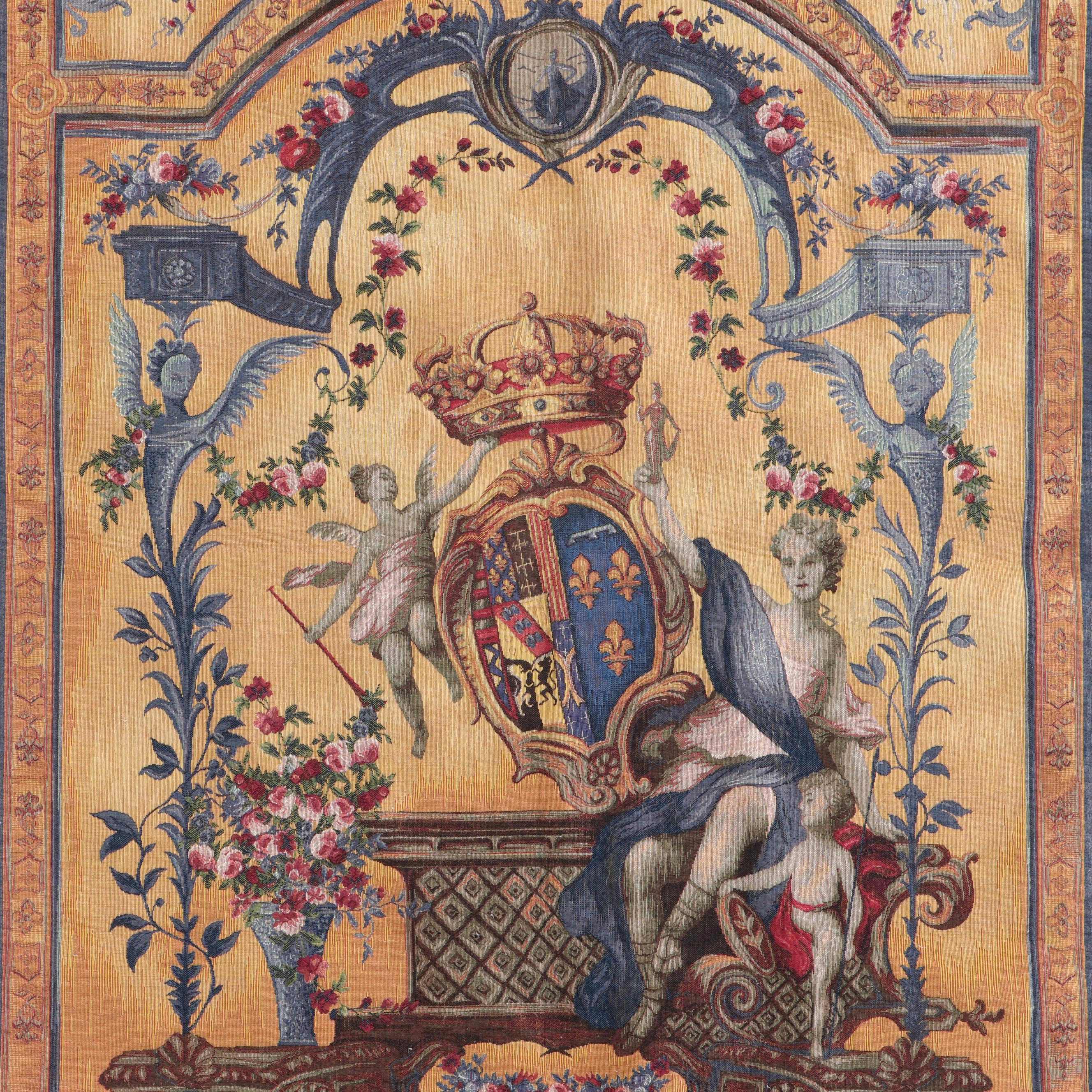 Charlotte Home Furn. "Dame Au Blason" French Pictorial Tapestry with Rod