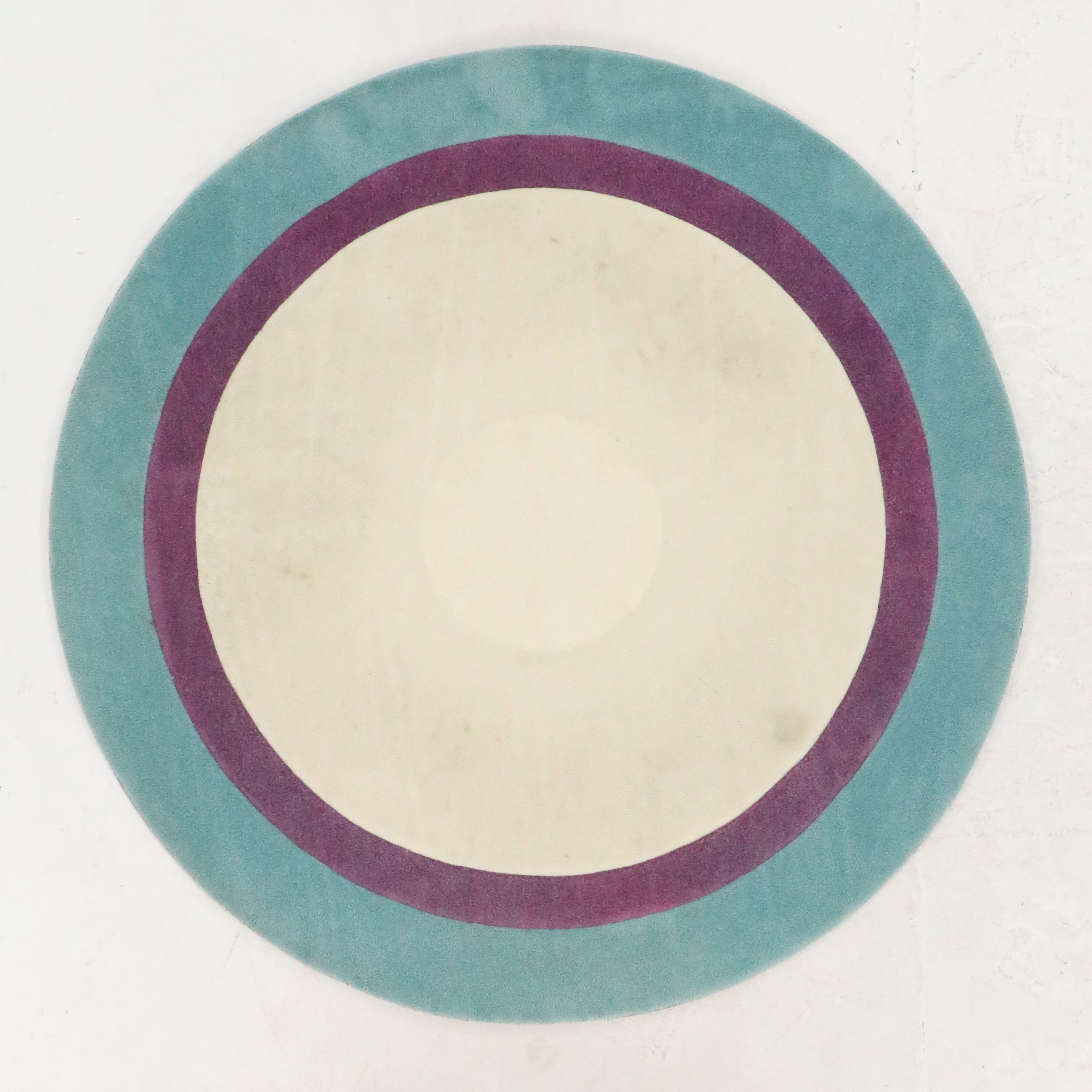 8' Round Machine Made Signature Designer Rugs Color-Block Area Rug