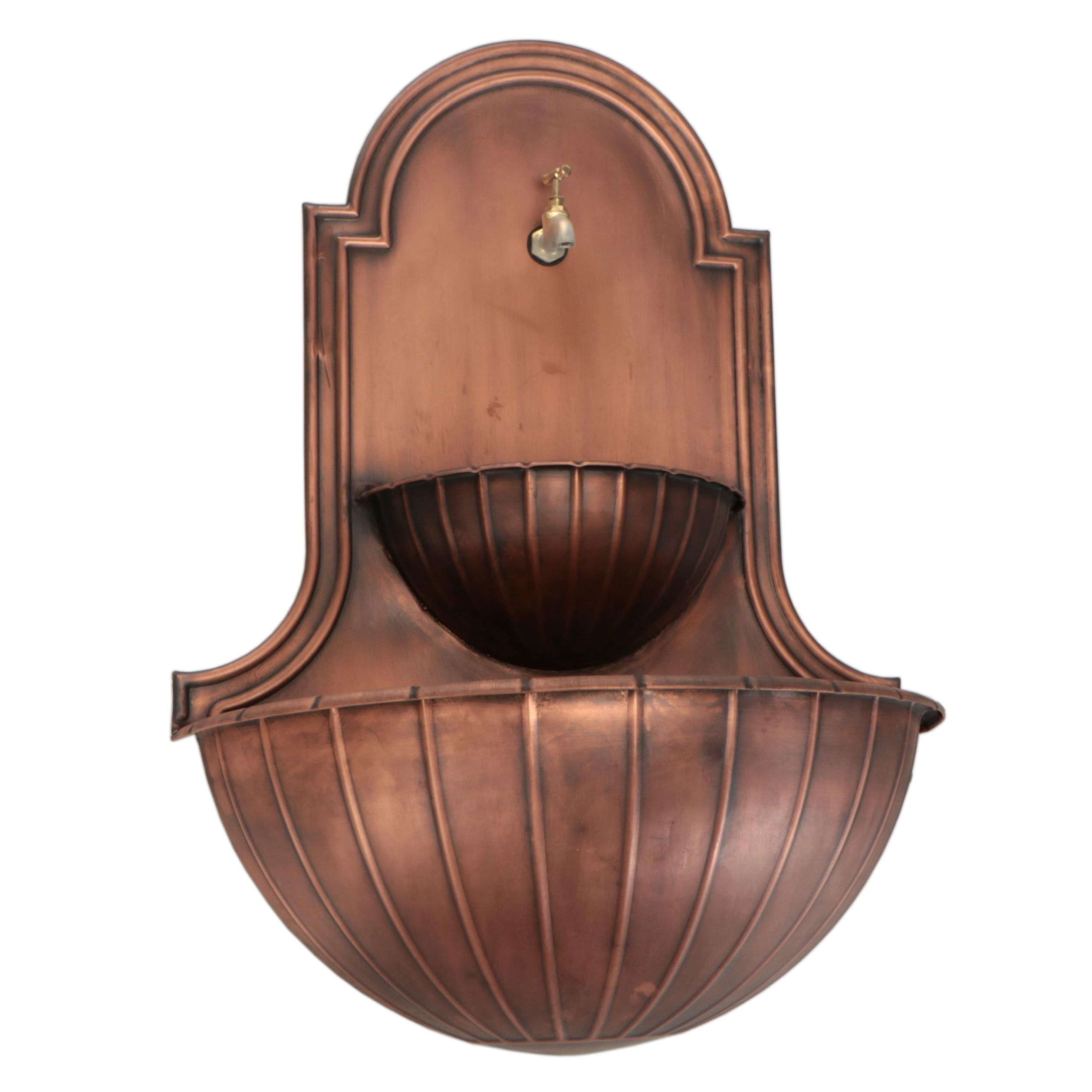 Contemporary Copper Wall Fountain