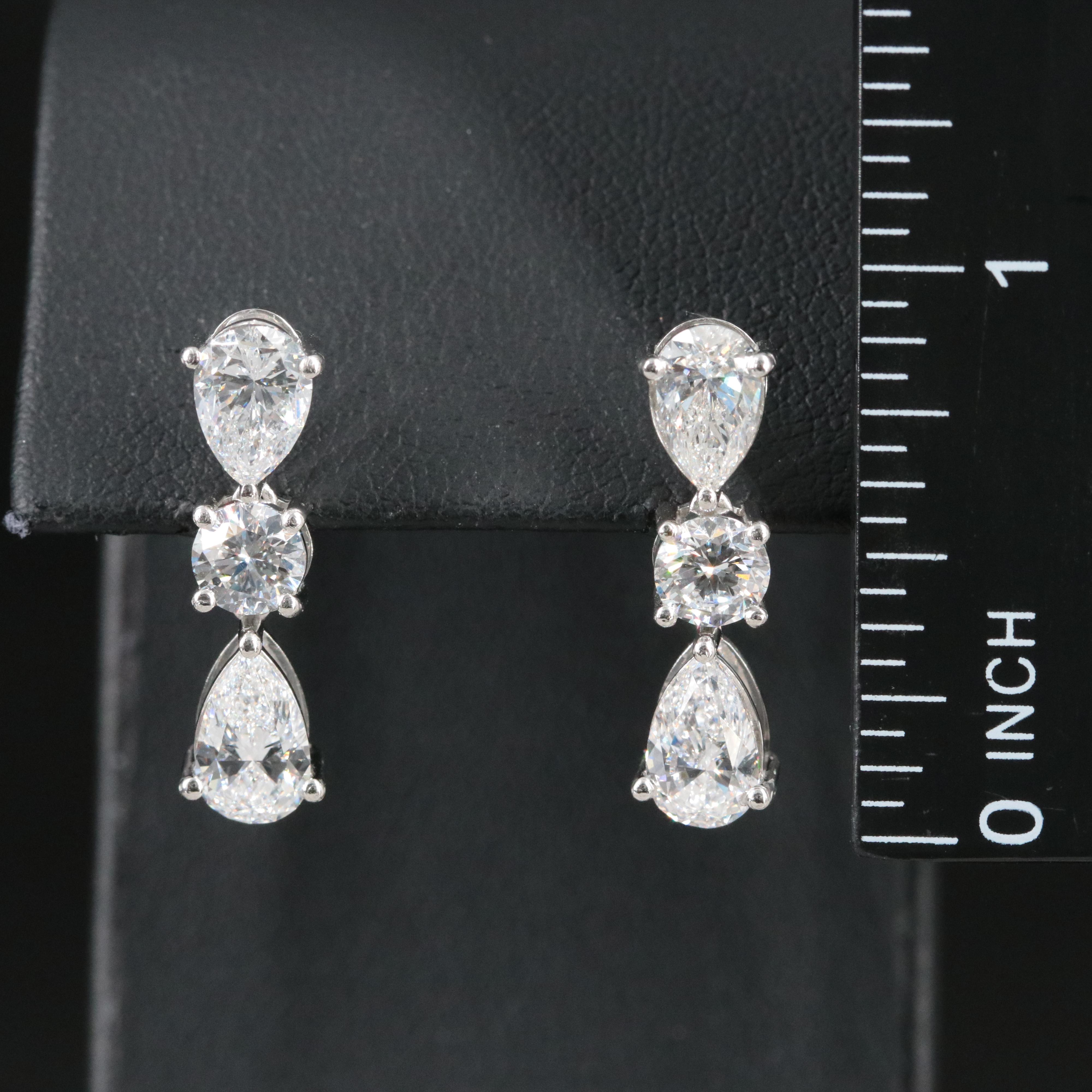 Platinum 3.94 CTW Lab Grown Diamond Earrings