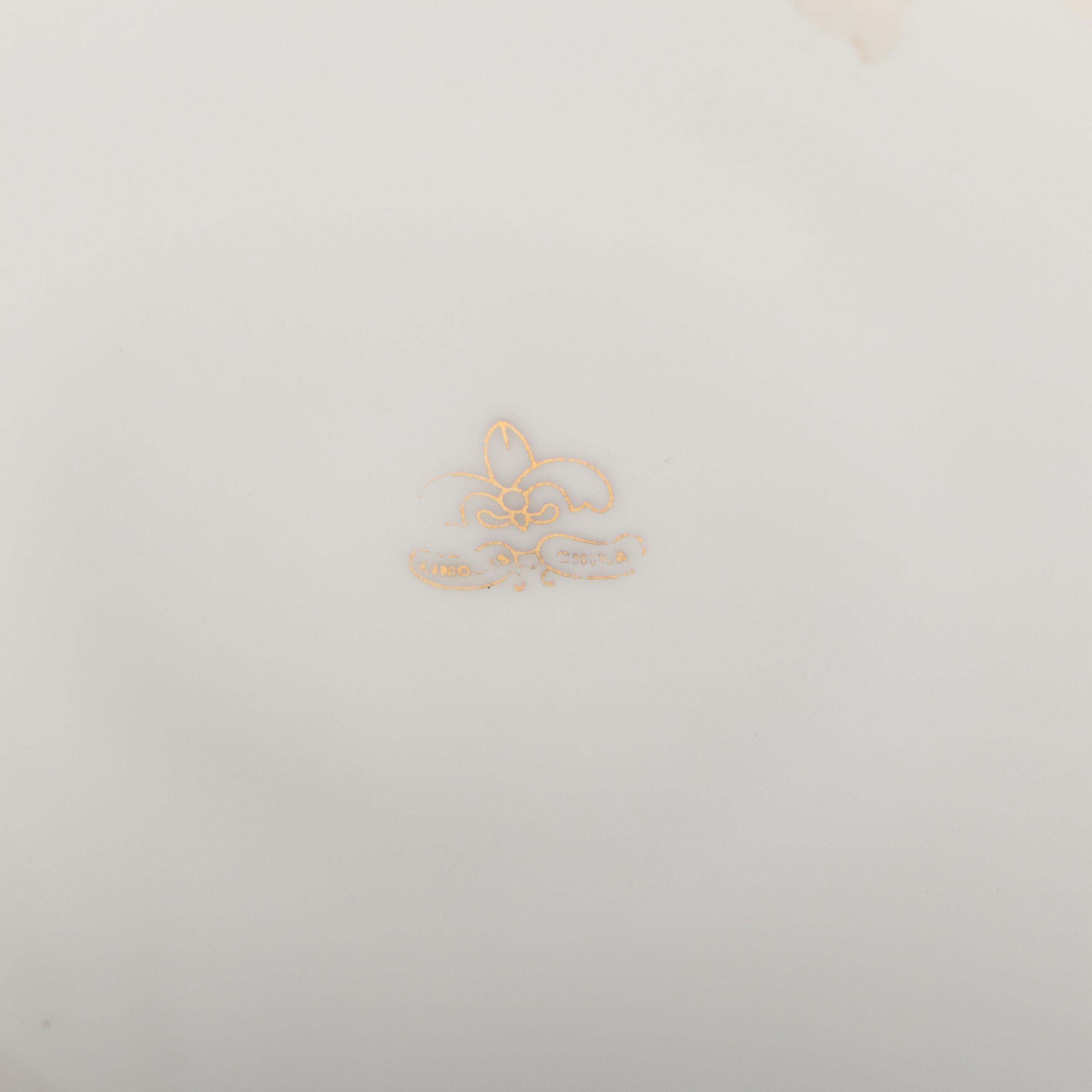 American Limoges Hand-Painted Roses Pitcher and Basin, Early/ Mid-20th Century