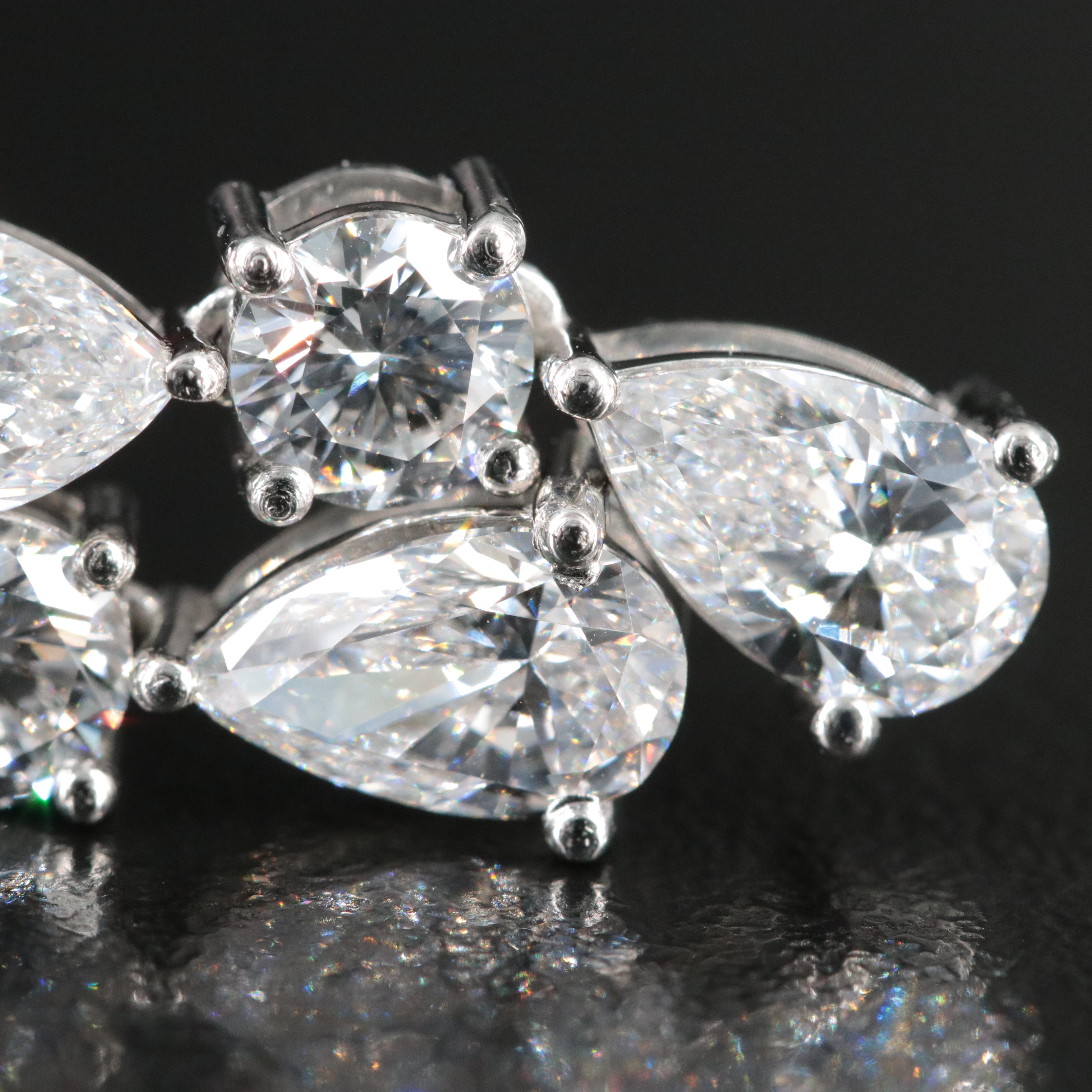 Platinum 3.94 CTW Lab Grown Diamond Earrings