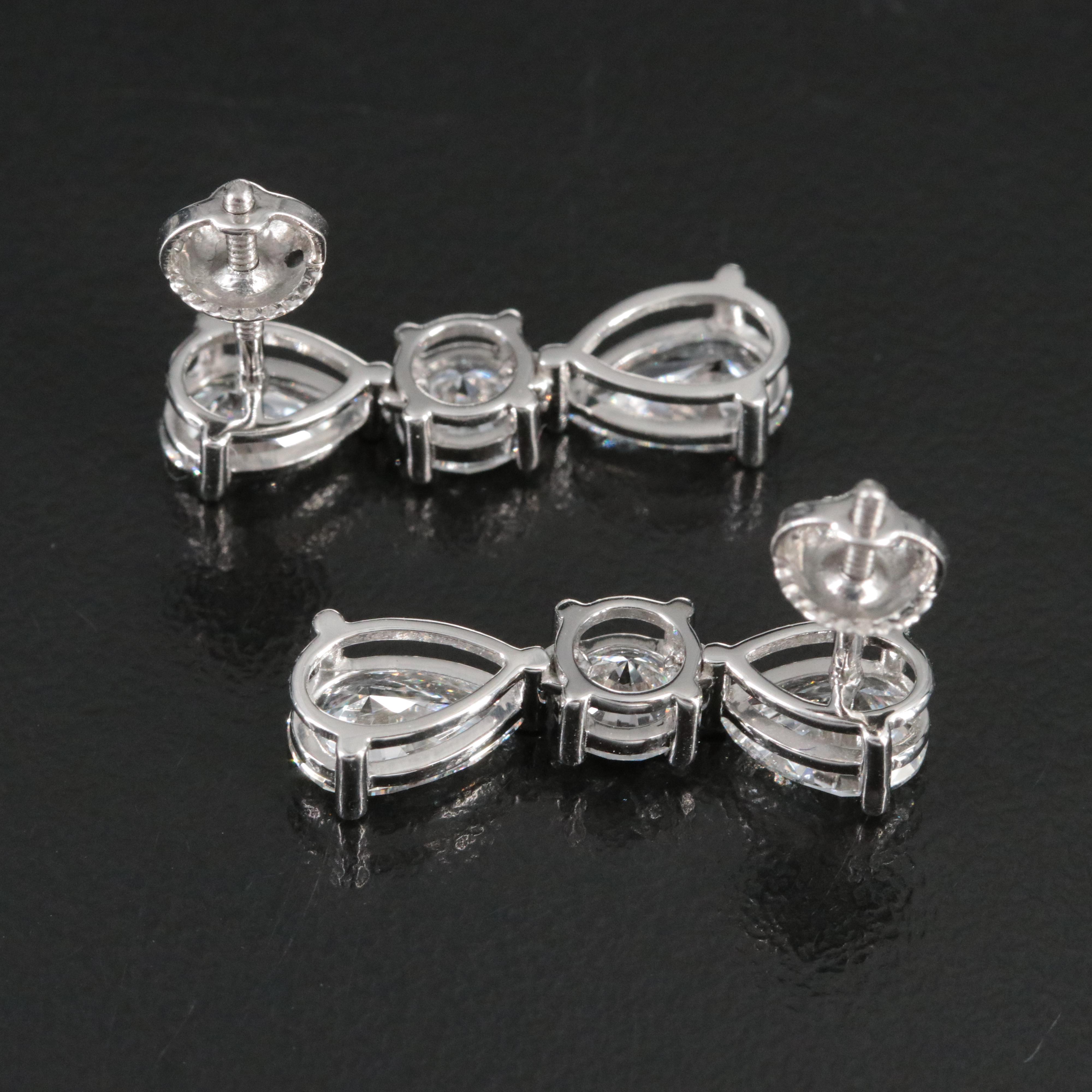 Platinum 3.94 CTW Lab Grown Diamond Earrings