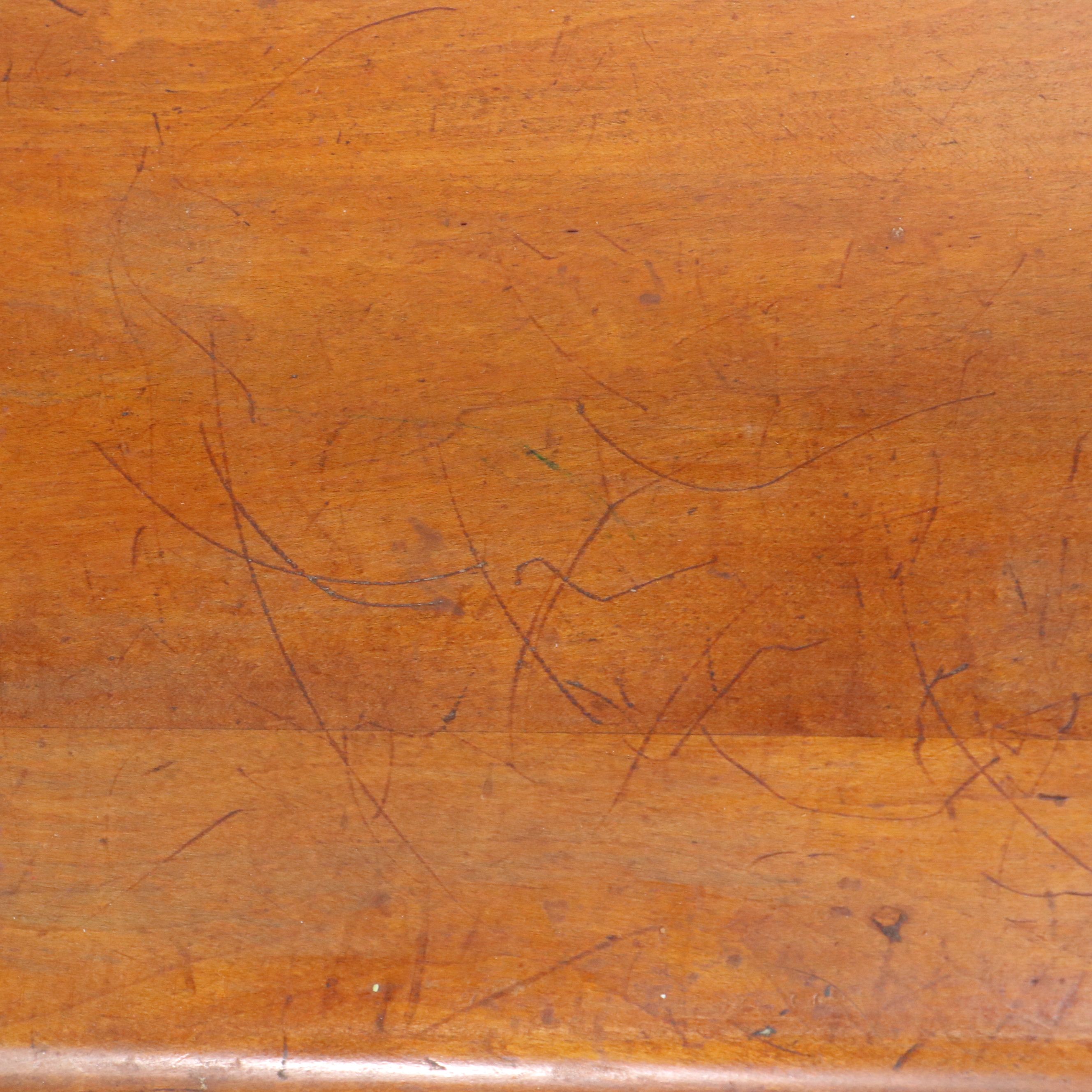 Cast Iron and Wood School Desk, 20th Century