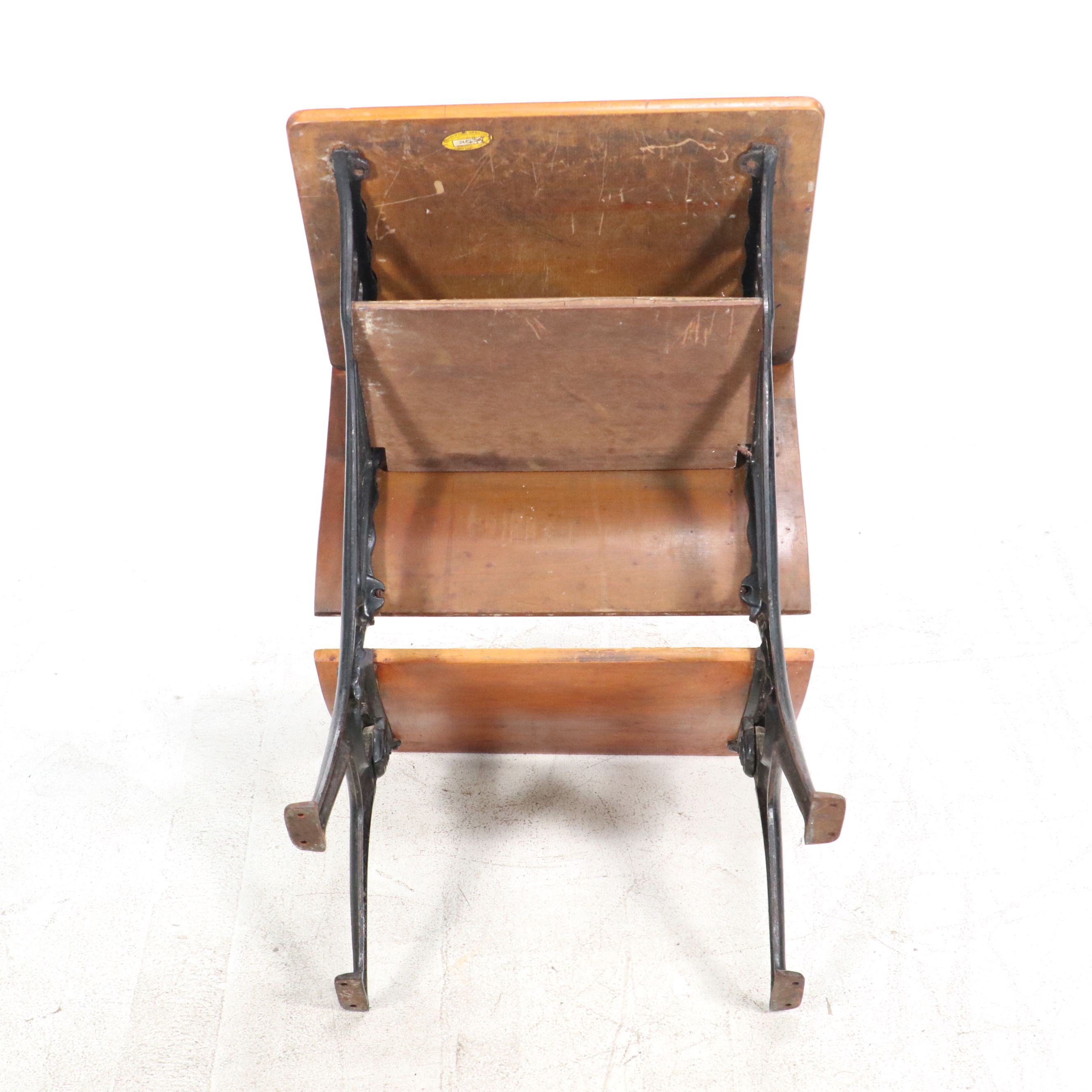 Cast Iron and Wood School Desk, 20th Century