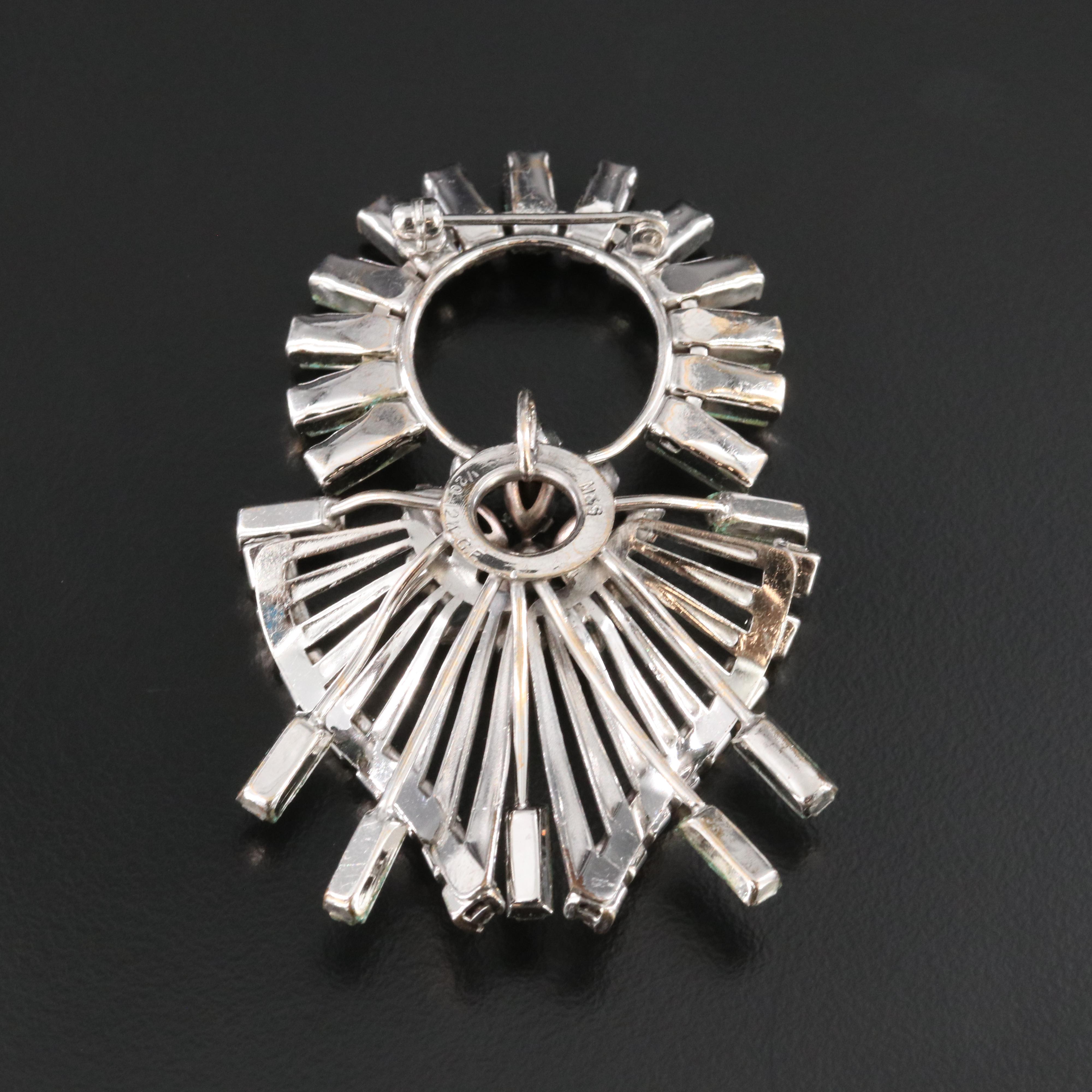 Gold-Filled Rhinestone Converter Brooch