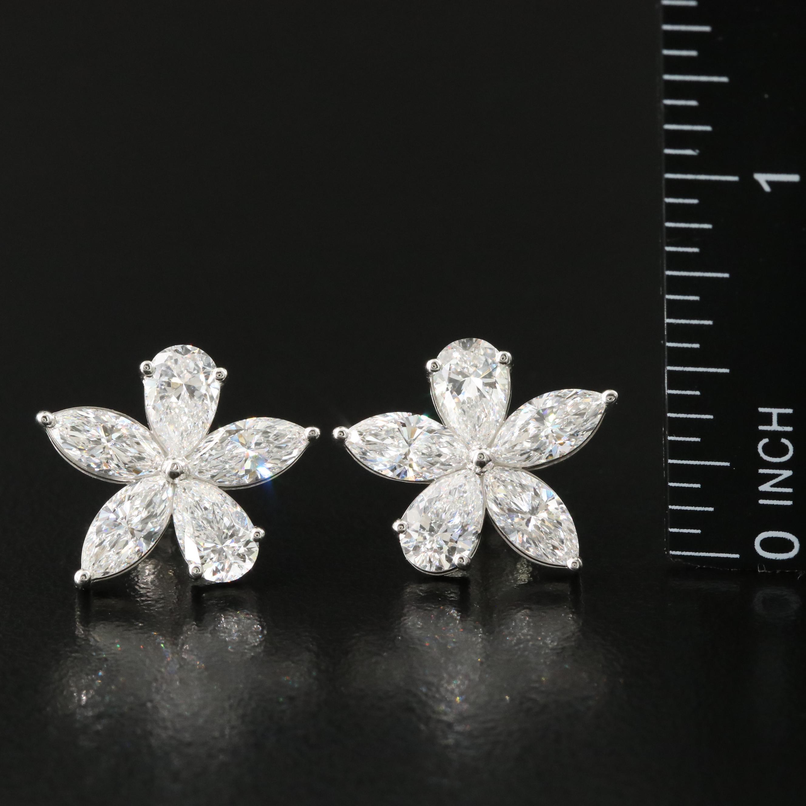 Platinum 5.20 CTW Lab Grown Diamond Earrings
