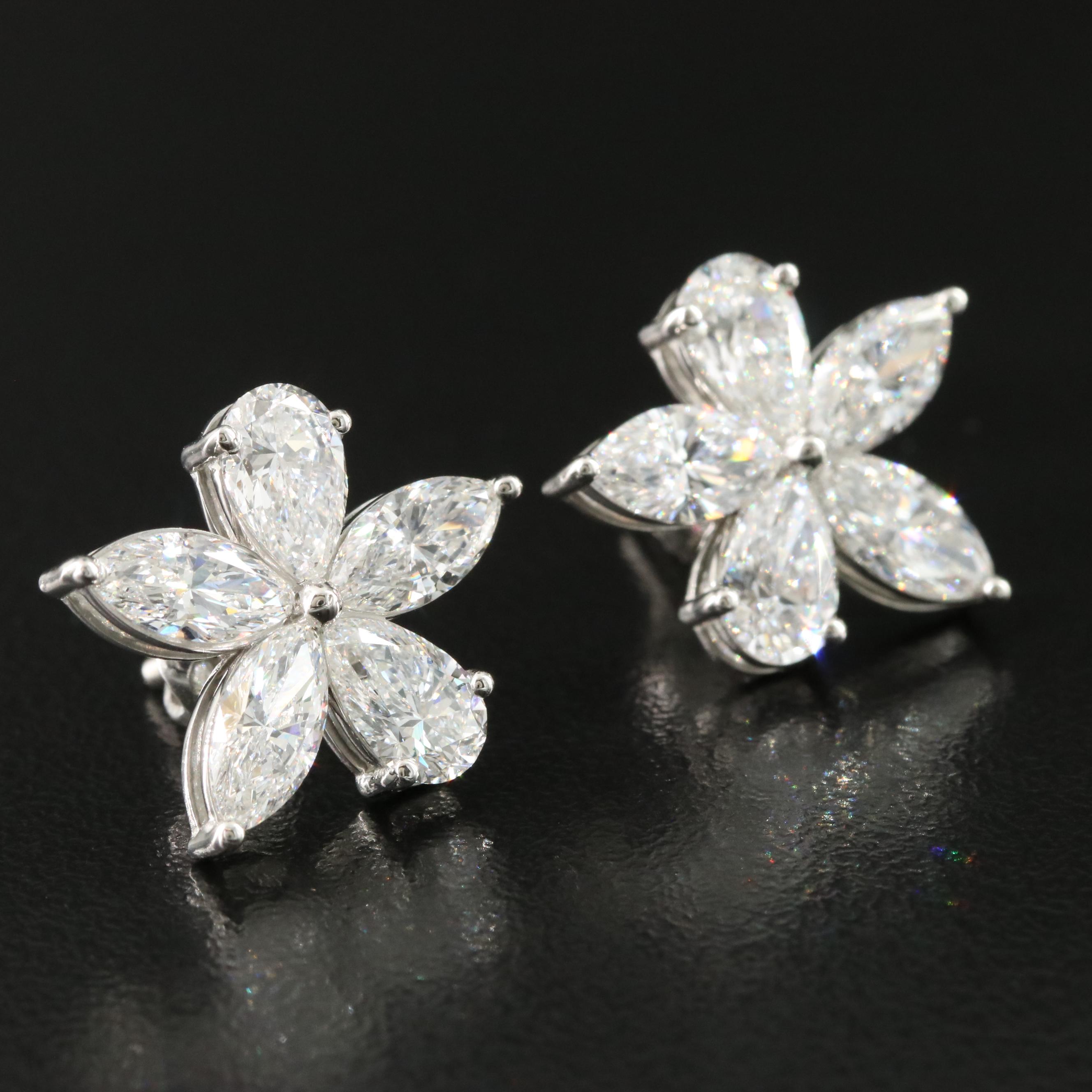 Platinum 5.20 CTW Lab Grown Diamond Earrings