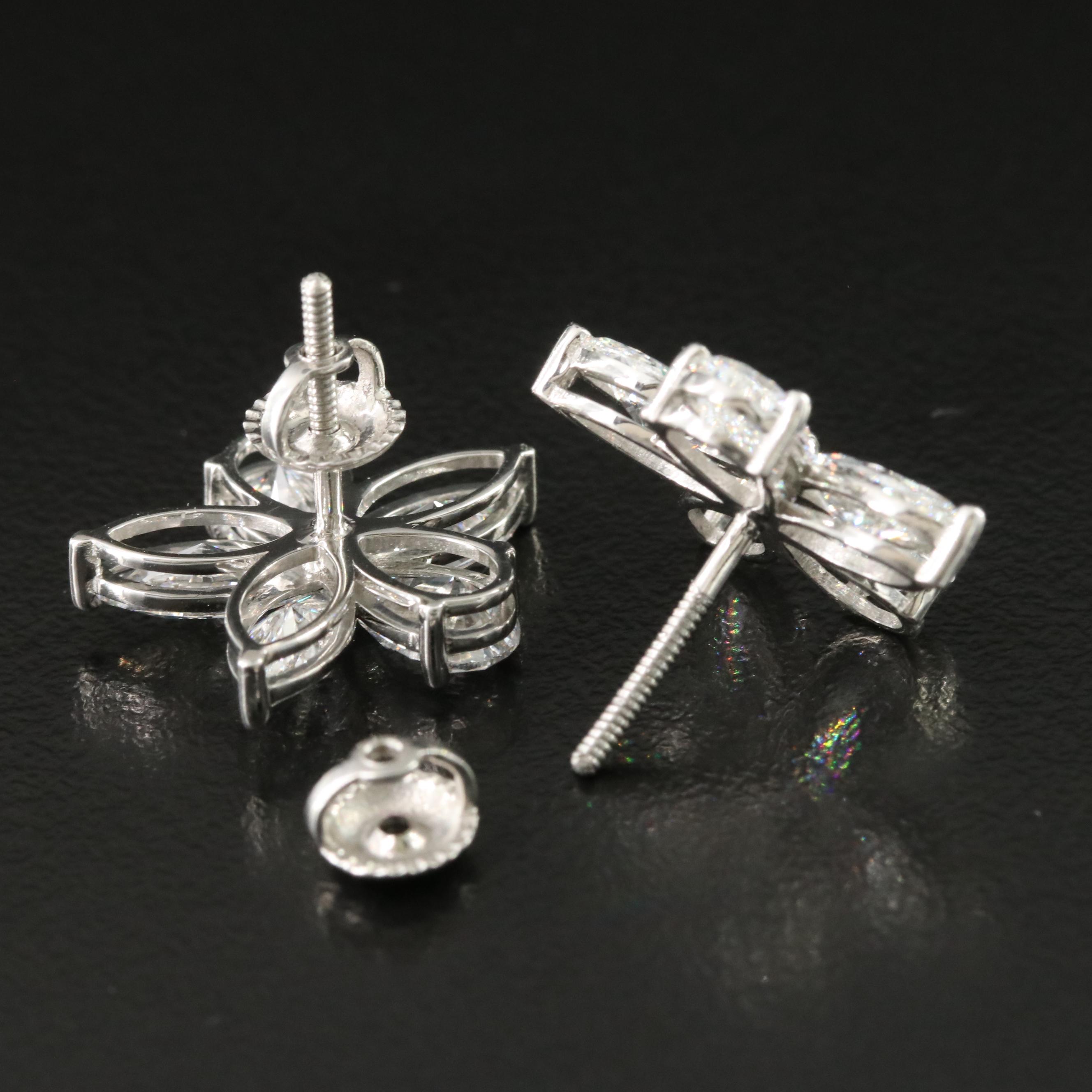 Platinum 5.20 CTW Lab Grown Diamond Earrings