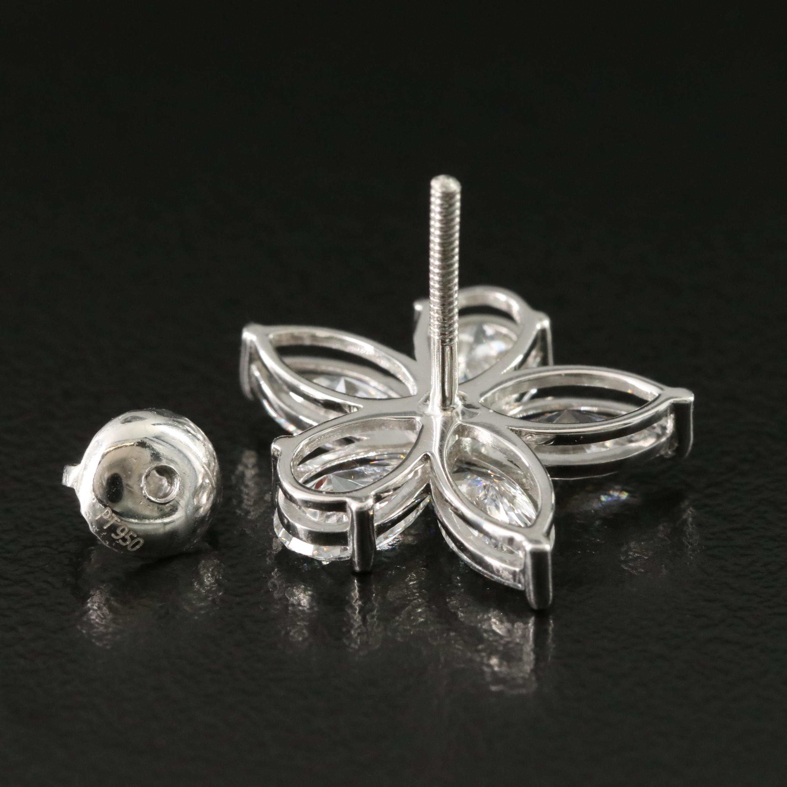 Platinum 5.20 CTW Lab Grown Diamond Earrings