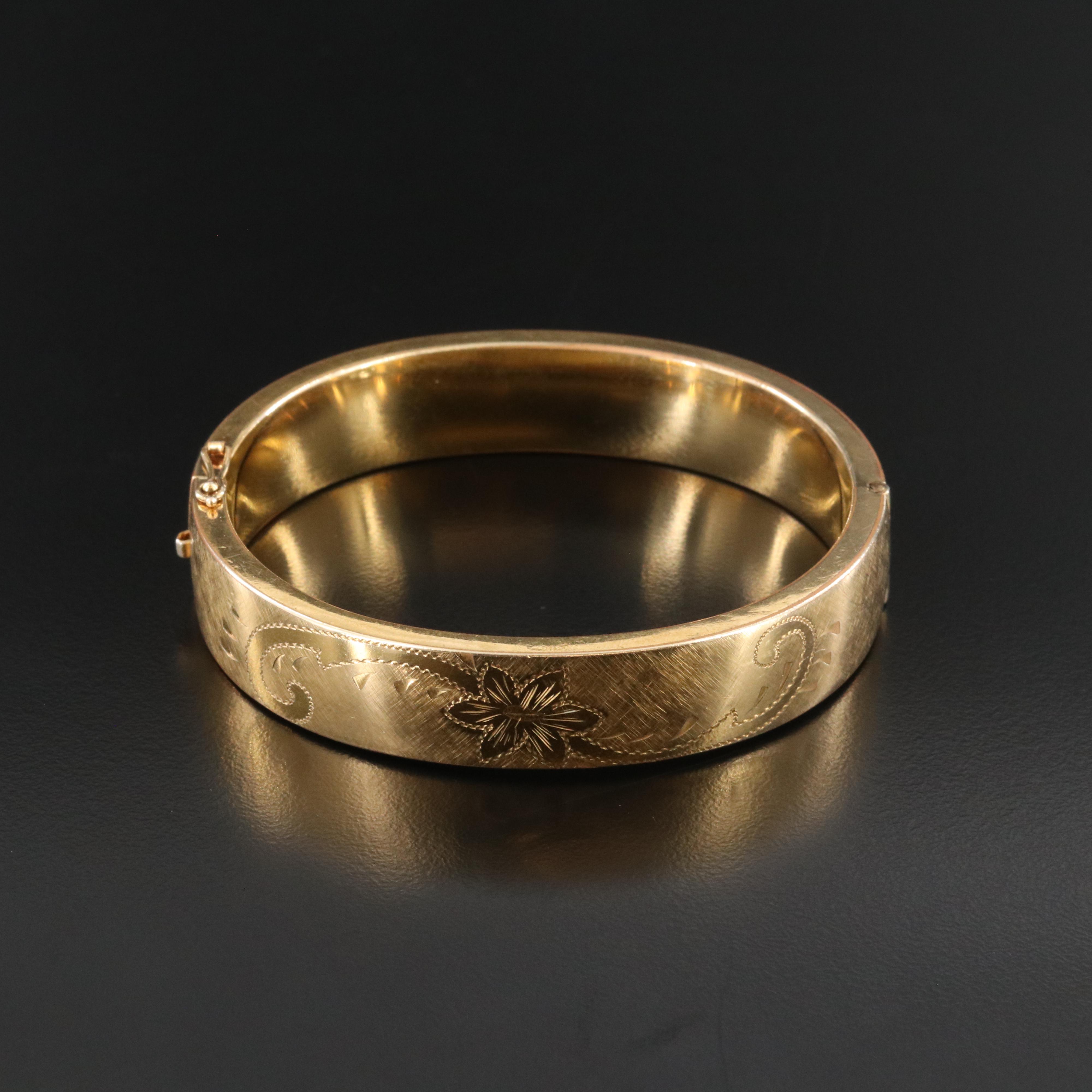 Vintage Carl-Art Inc. Gold-Filled Floral Bracelet